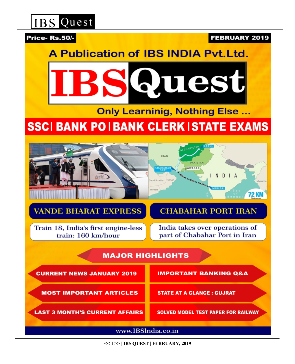 << 1 >> | IBS QUEST | FEBRUARY, 2019