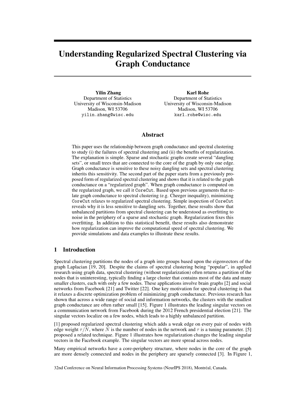 Understanding Regularized Spectral Clustering Via Graph Conductance