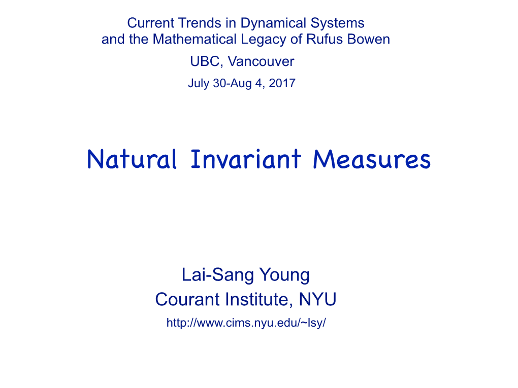 Natural Invariant Measures