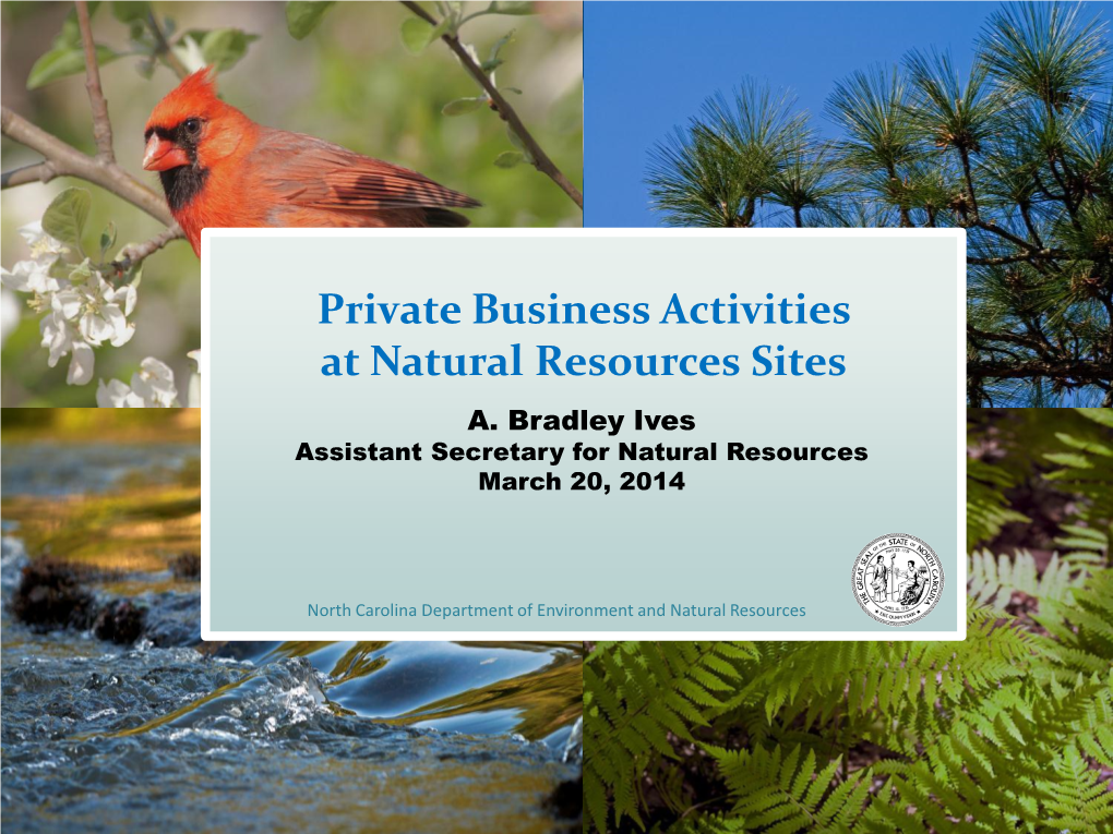 Private Business Activities at Natural Resources Sites A