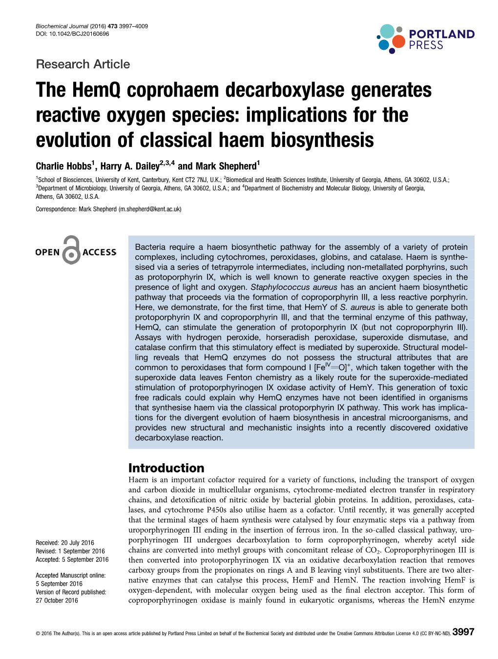 Implications for the Evolution of Classical Haem Biosynthesis