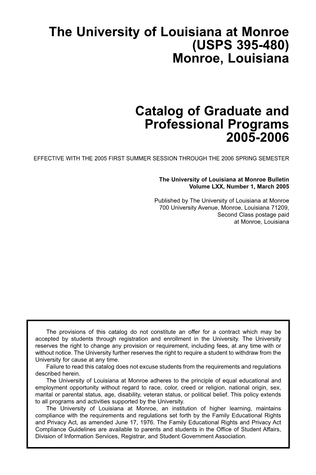 Graduate Catalog); 3