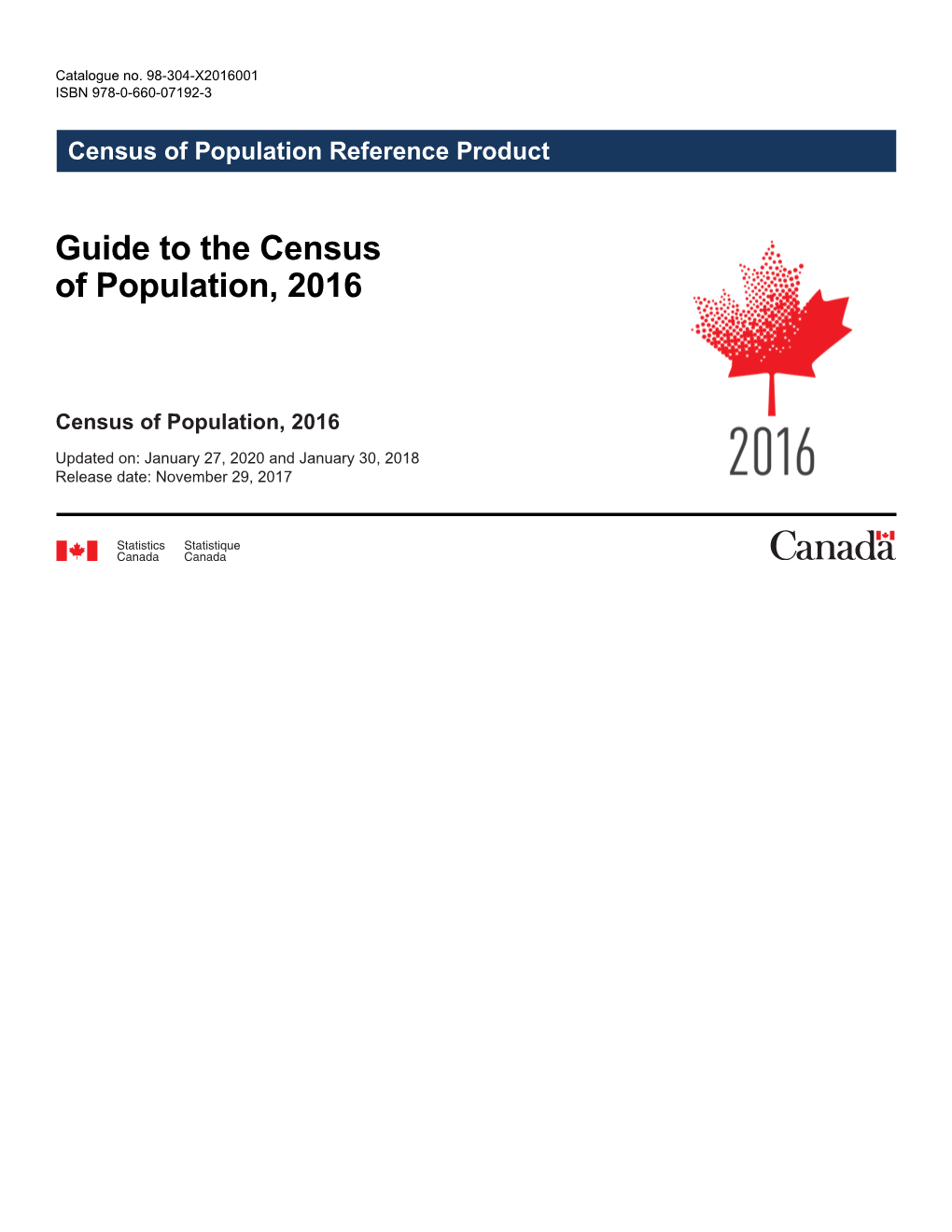 Guide to the Census of Population, 2016