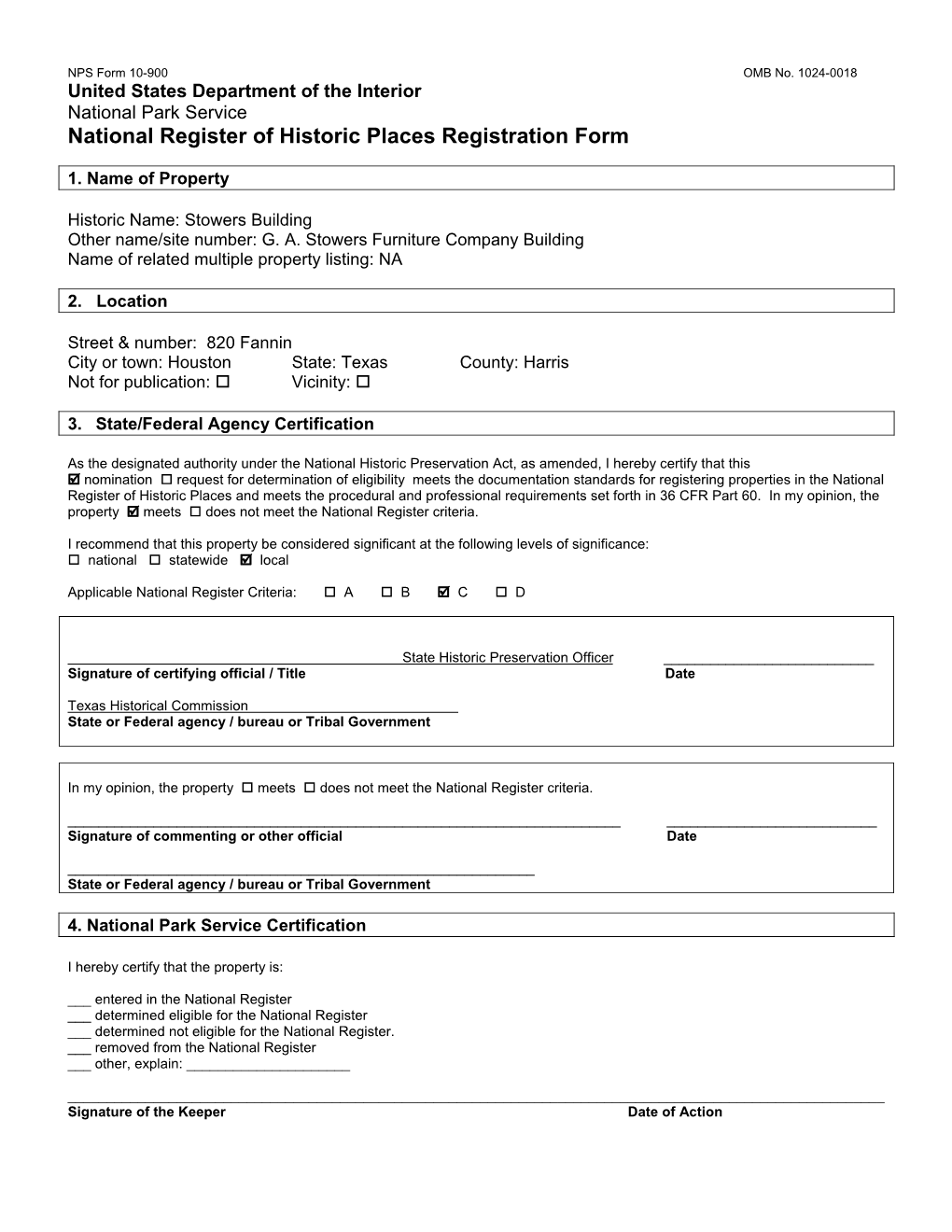 National Register of Historic Places Registration Form