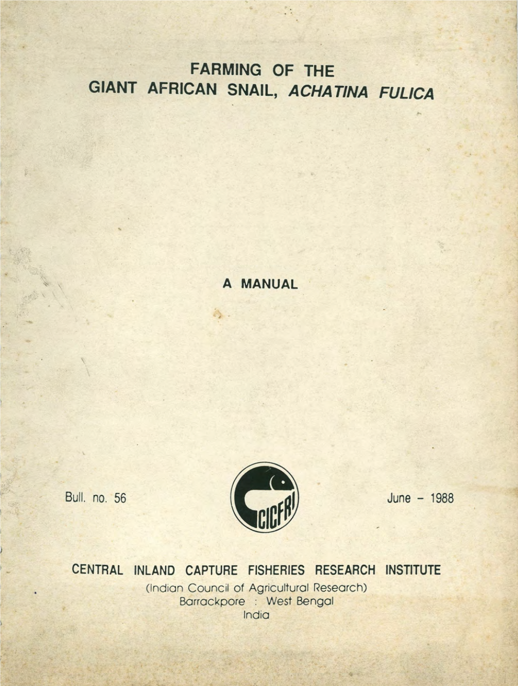 Farming of the Giant African Snail, Acha Tina Fulica