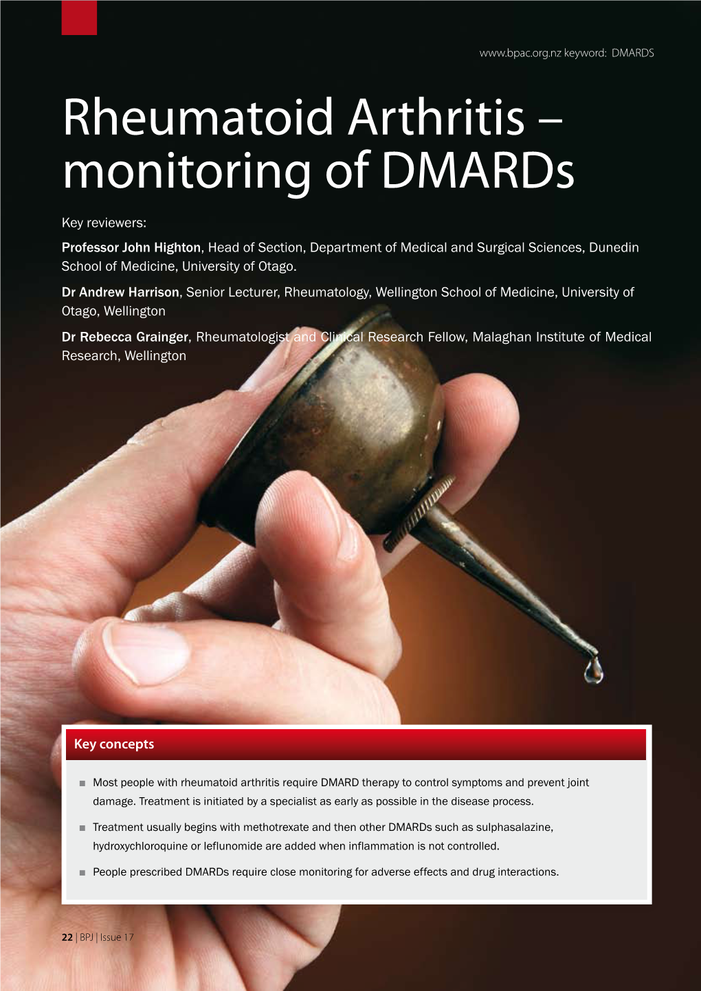 Rheumatoid Arthritis – Monitoring of Dmards