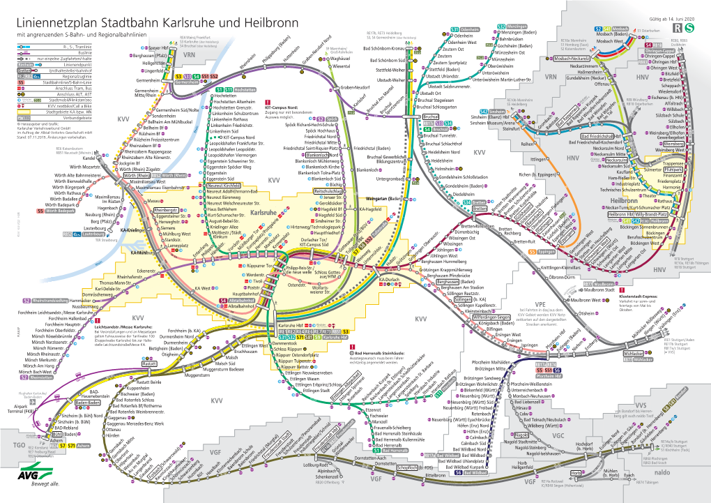 Liniennetzplan Stadtbahn Karlsruhe Und Heilbronn