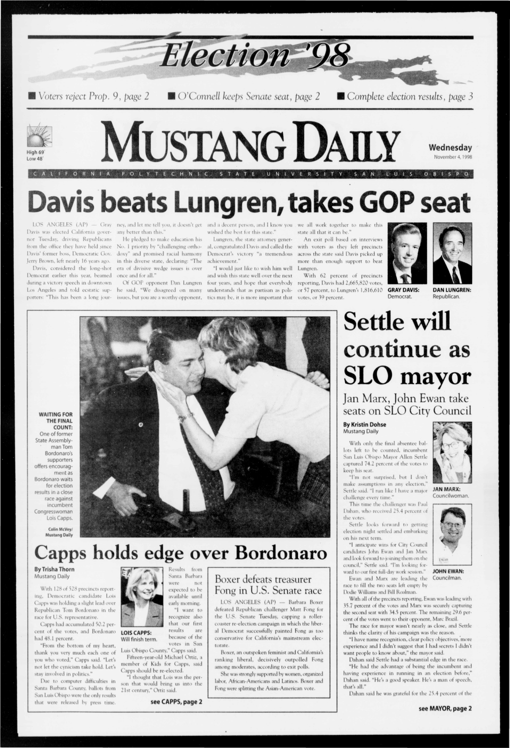 Mustang Daily, November 4, 1998