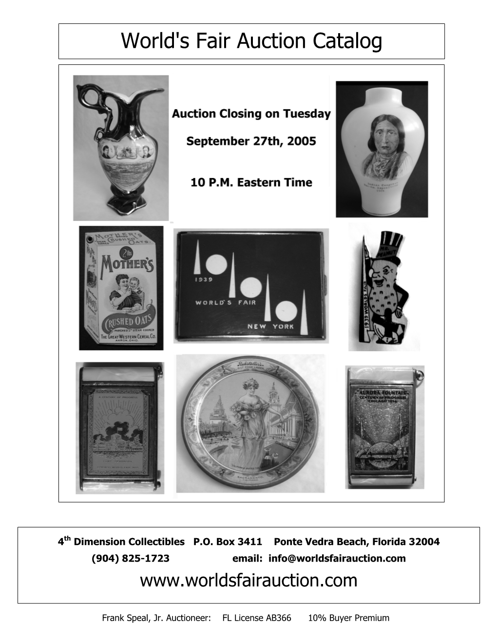 World's Fair Auction Catalog