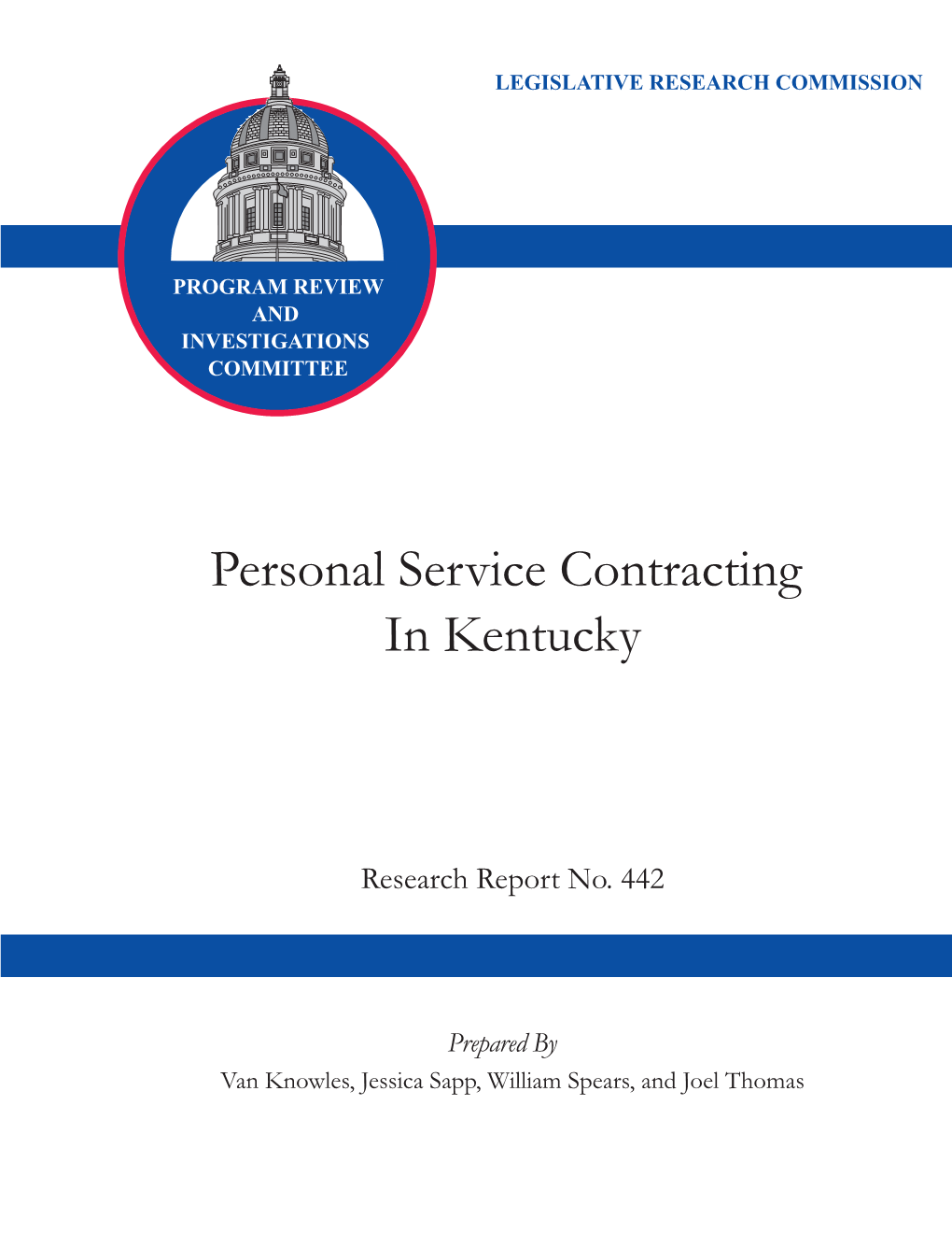 Personal Service Contracting in Kentucky