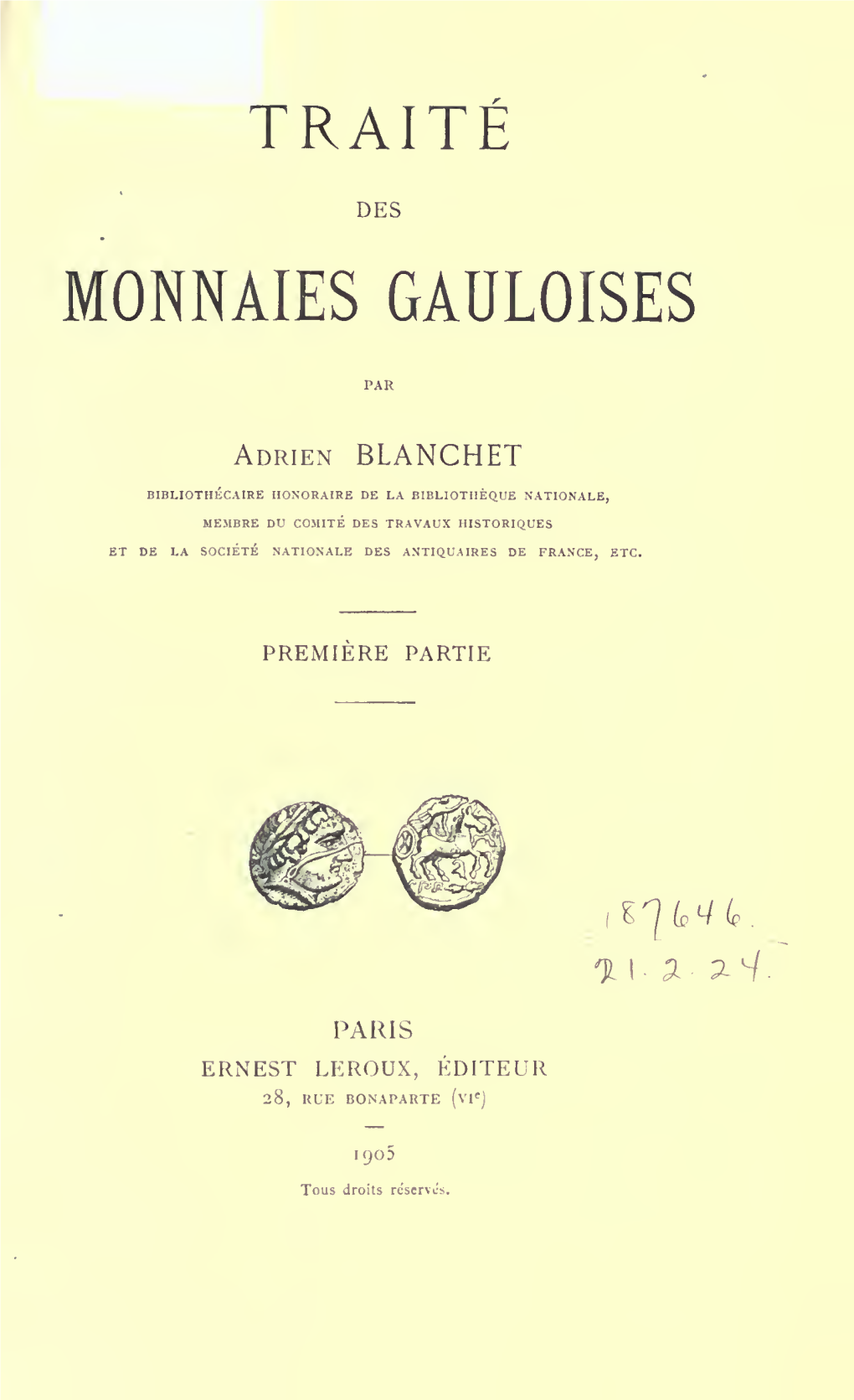 Traité Des Monnaies Gauloises