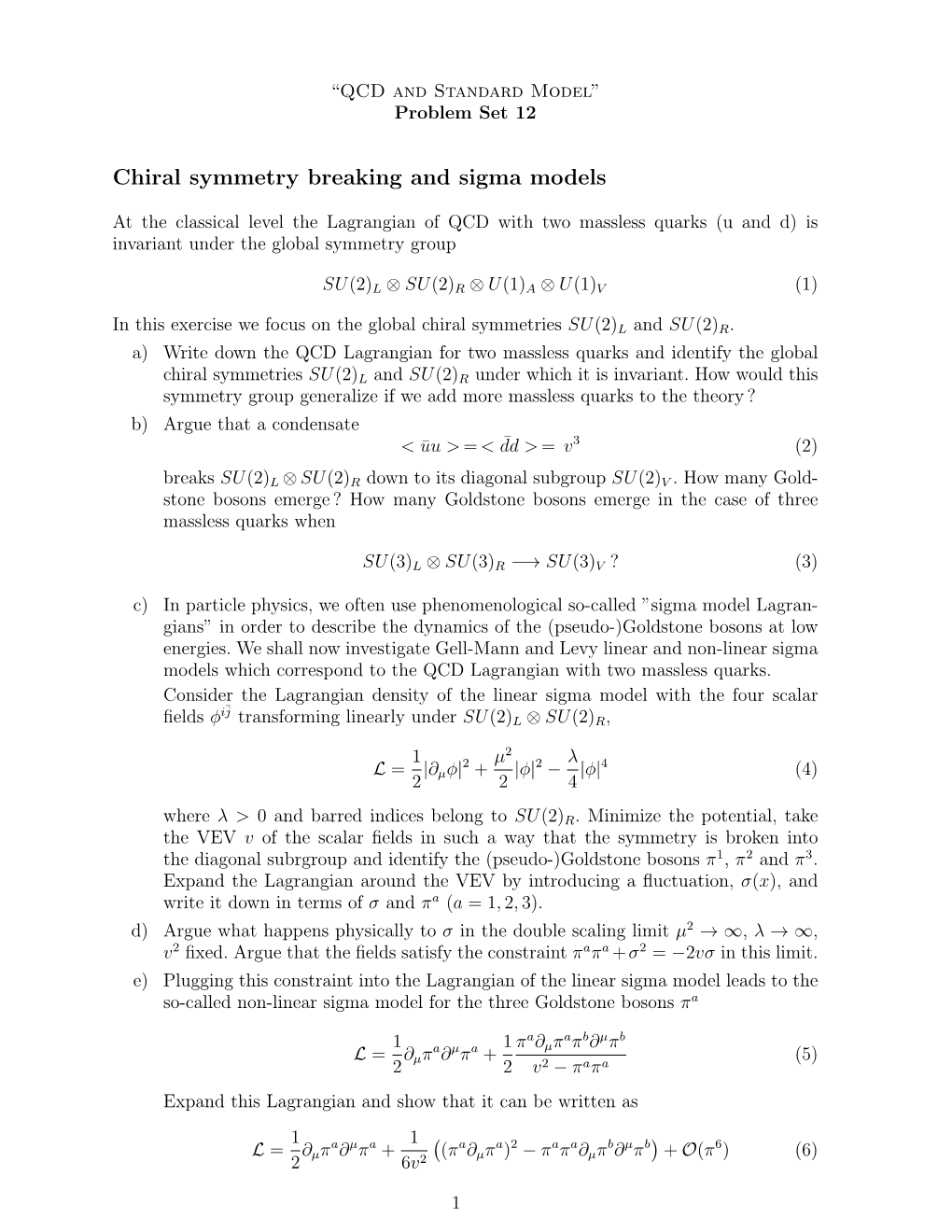 Chiral Symmetry Breaking and Sigma Models