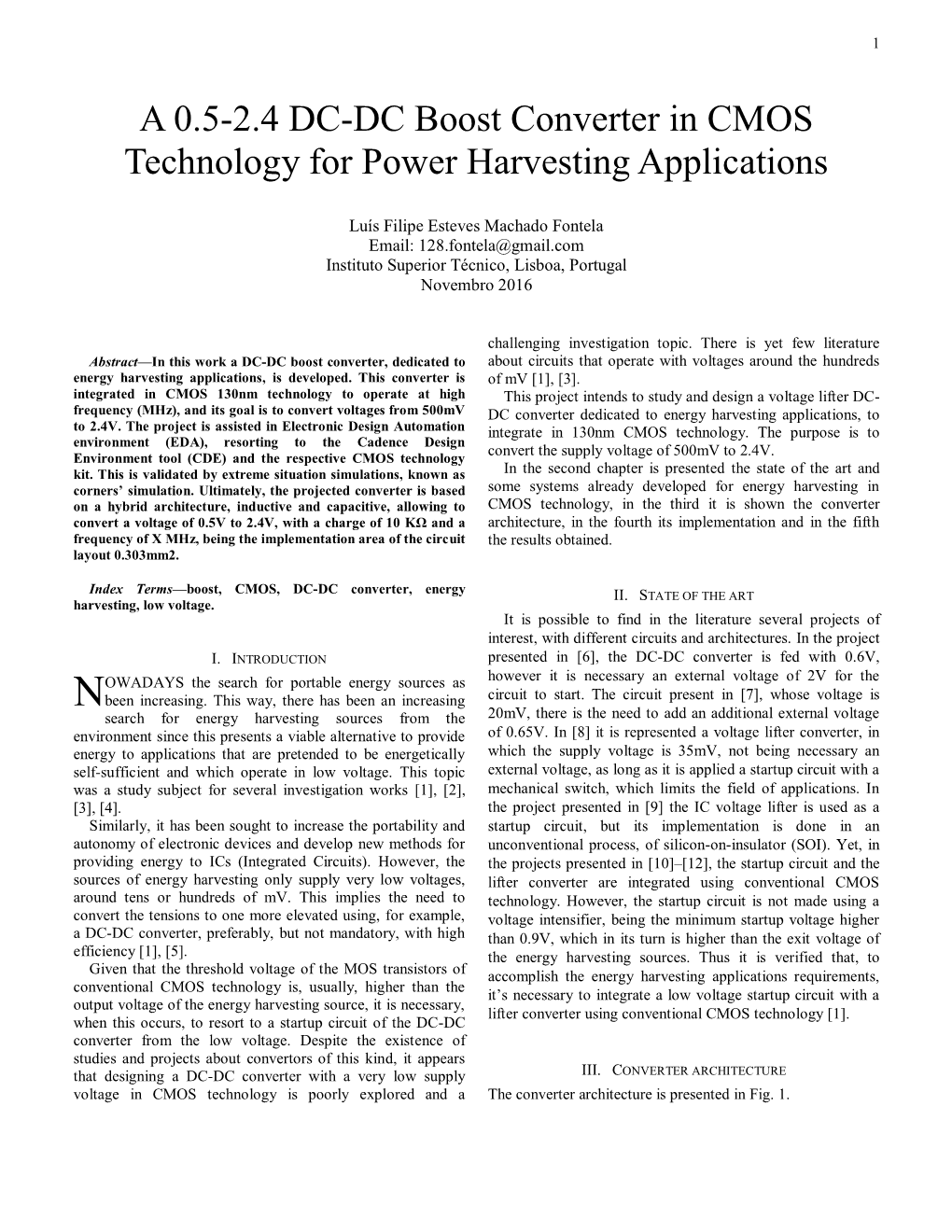 A 0.5-2.4 DC-DC Boost Converter in CMOS Technology for Power Harvesting Applications