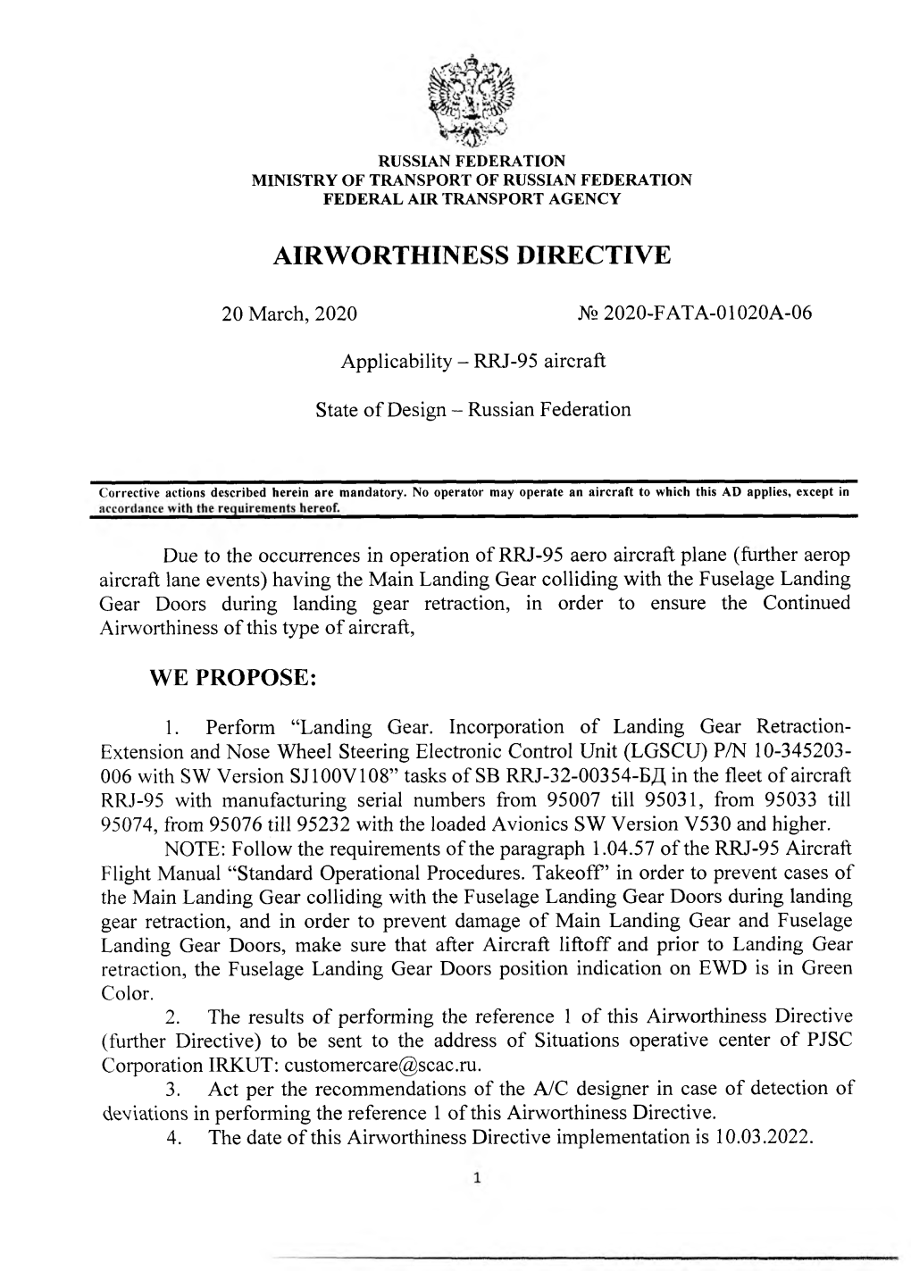 Airworthiness Directive