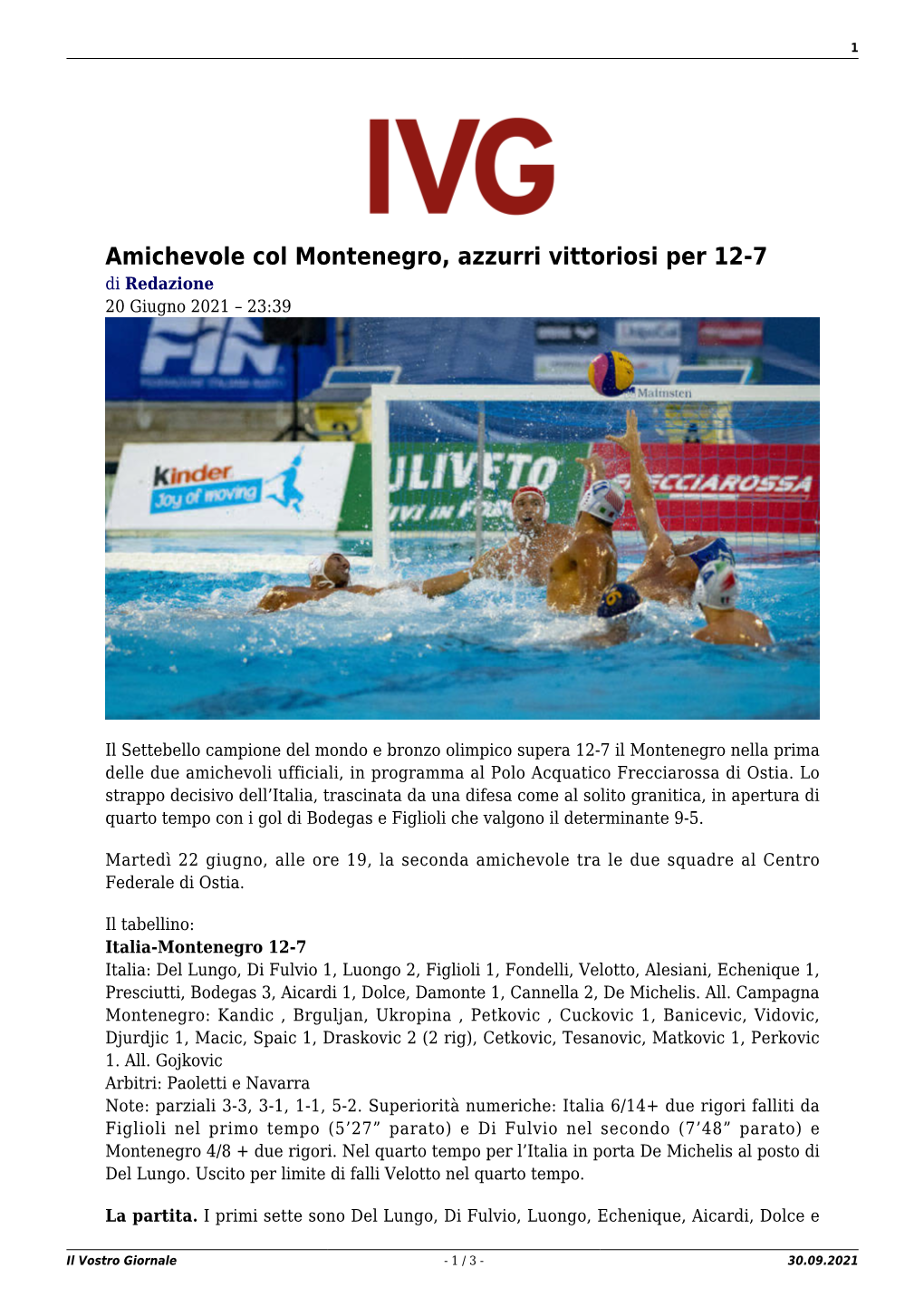 Il Vostro Giornale - 1 / 3 - 30.09.2021 2