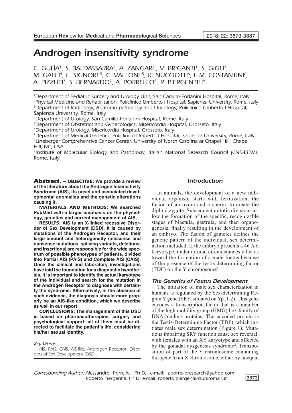 Androgen Insensitivity Syndrome