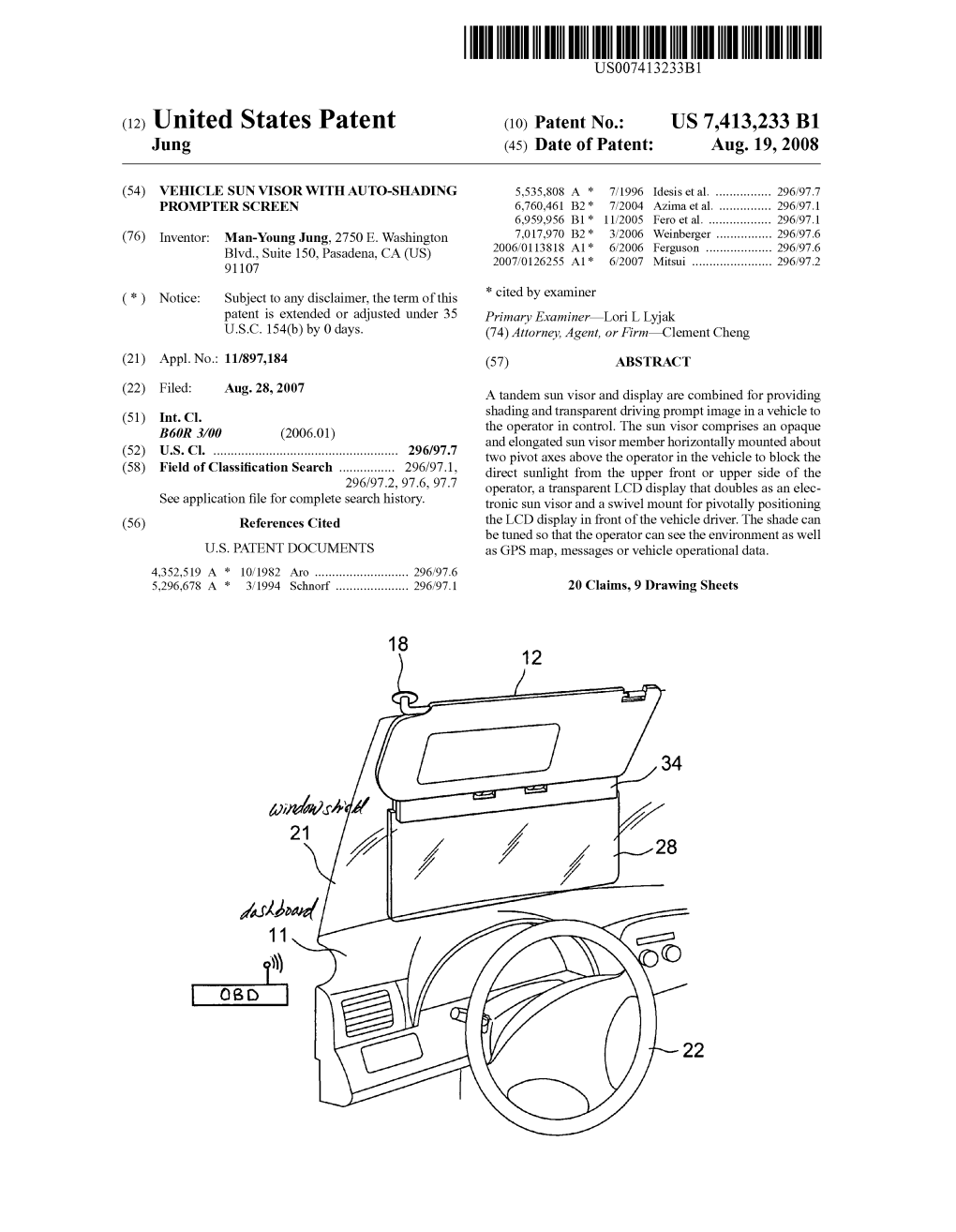 (12) United States Patent (10) Patent No.: US 7413,233 B1 Jung (45) Date of Patent: Aug