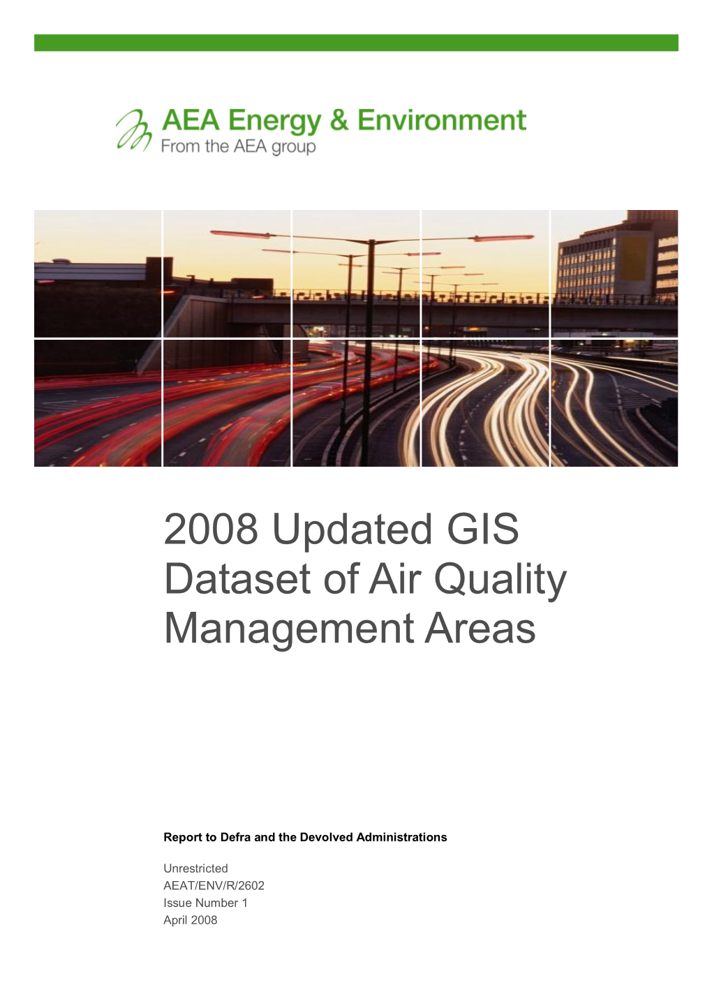 2008 Updated GIS Dataset of Air Quality Management Areas