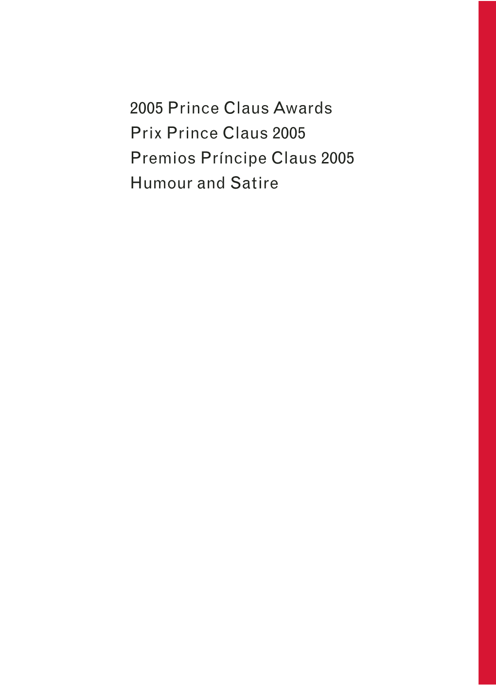 2005 Prince Claus Awards Humour and Satire