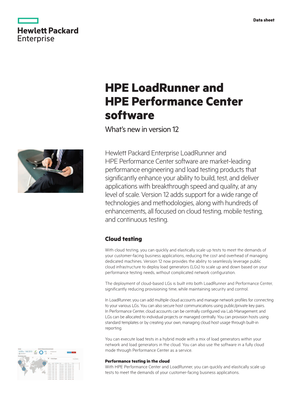 HPE Loadrunner and HPE Performance Center Software Data