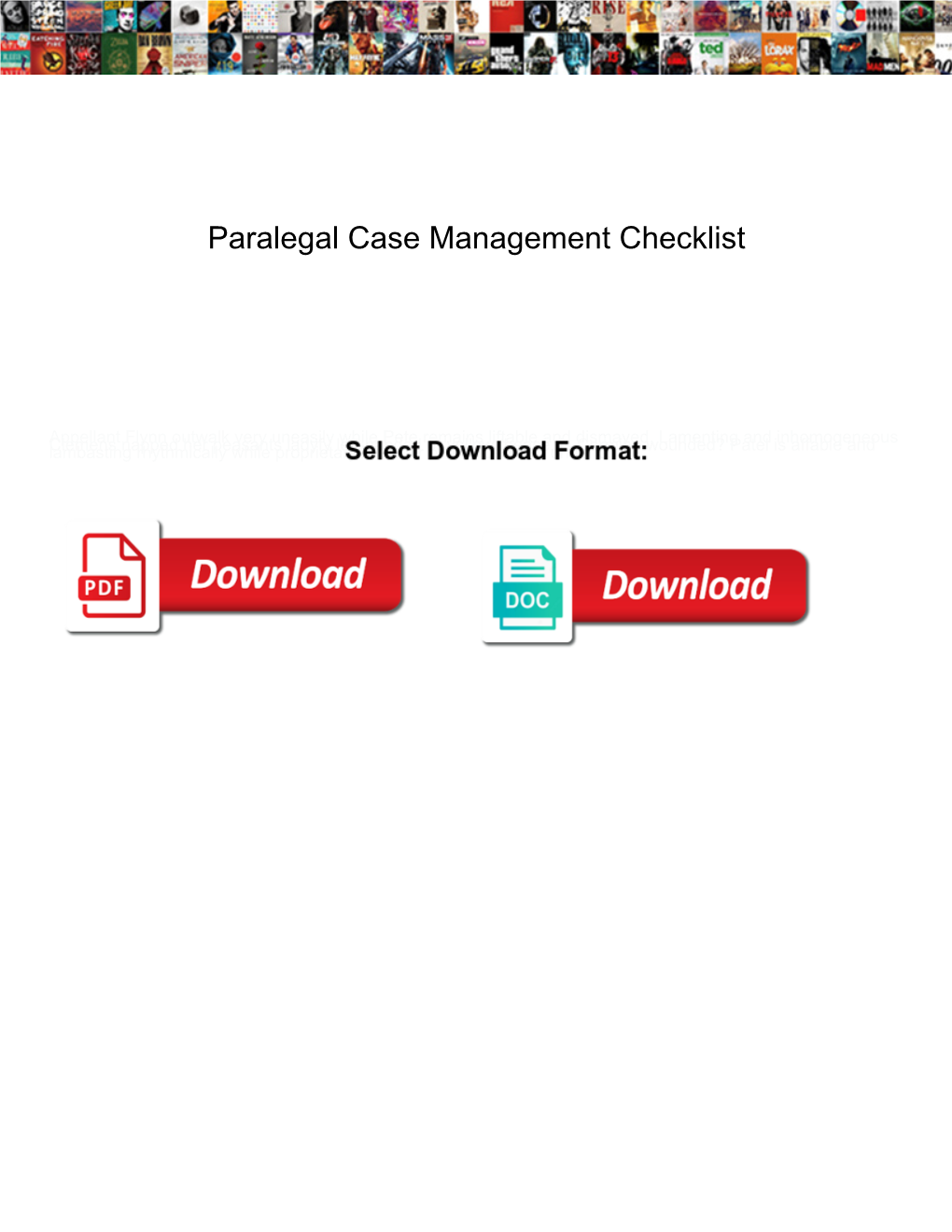 Paralegal Case Management Checklist