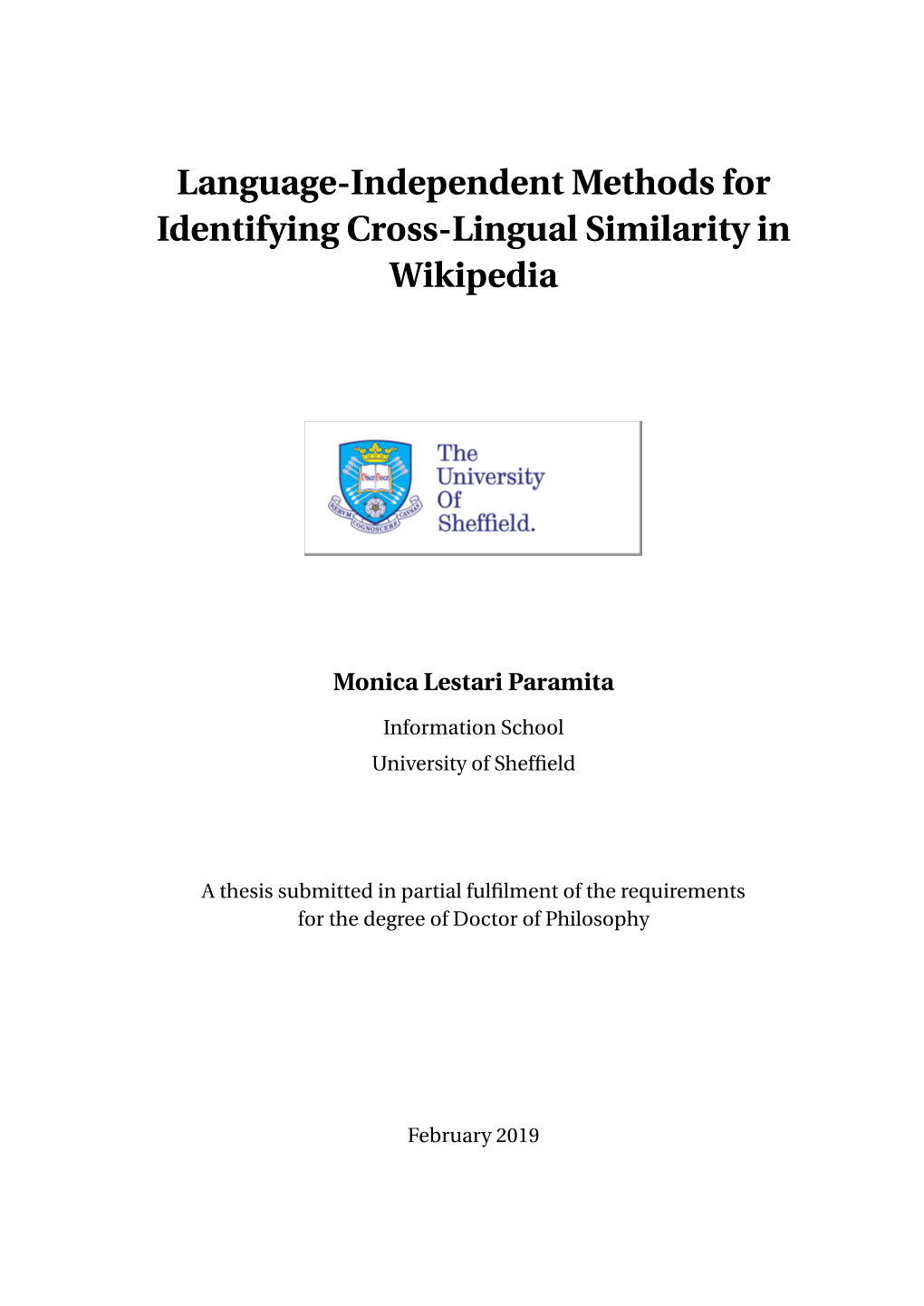 Language-Independent Methods for Identifying Cross-Lingual Similarity in Wikipedia