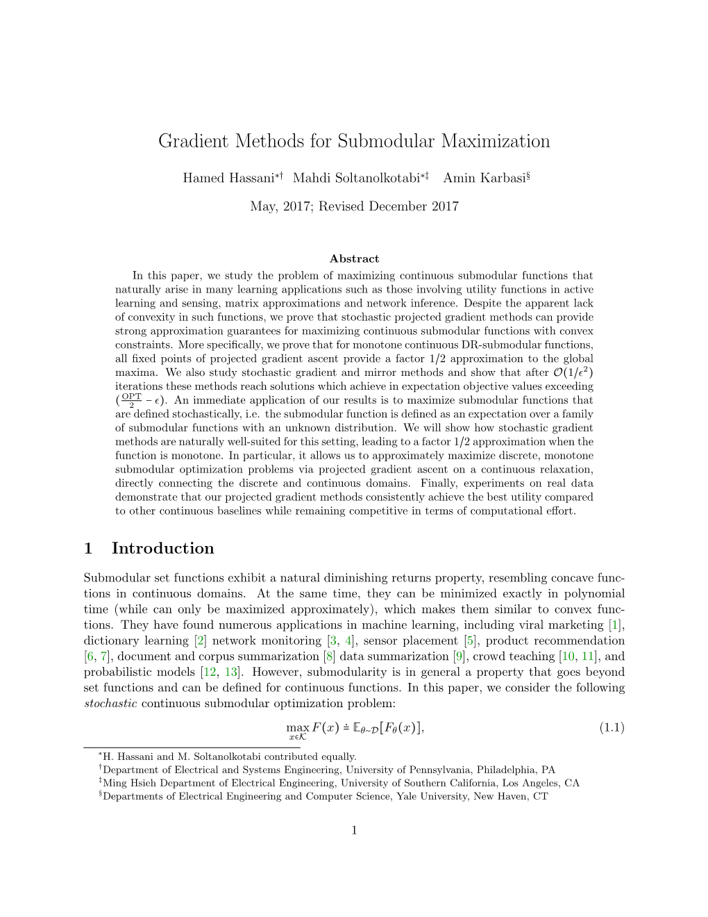 Gradient Methods for Submodular Maximization
