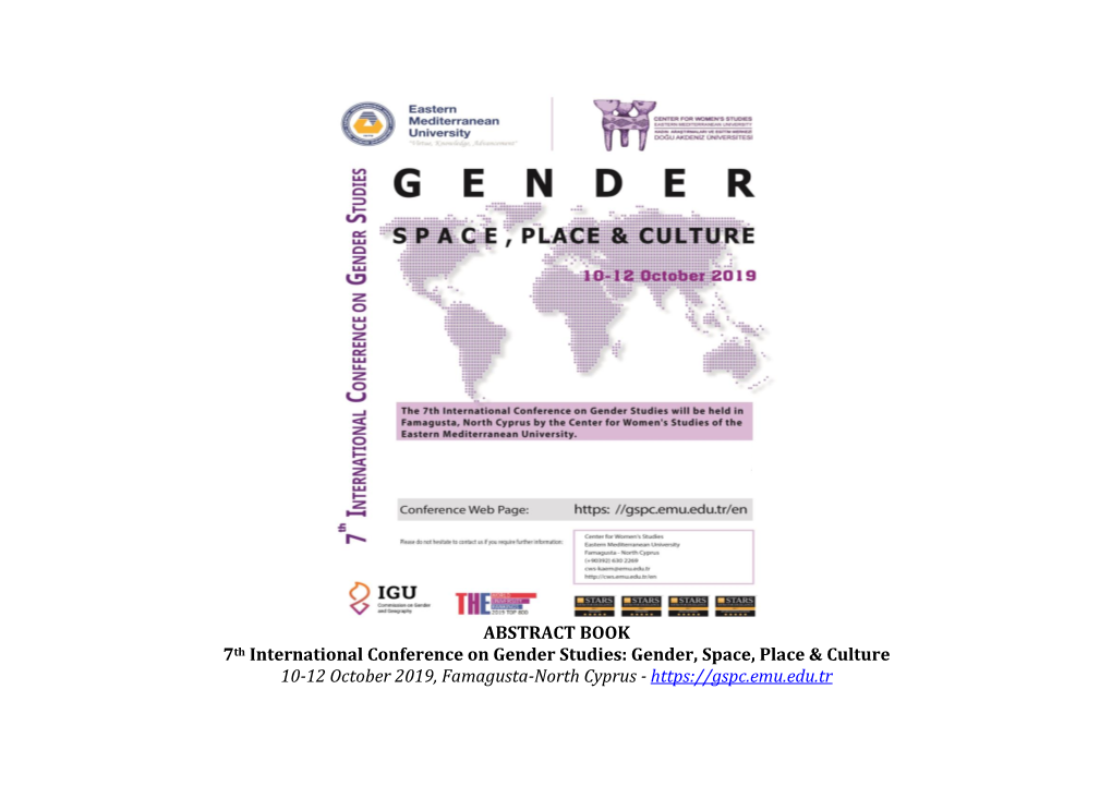 ABSTRACT BOOK 7Th International Conference on Gender Studies