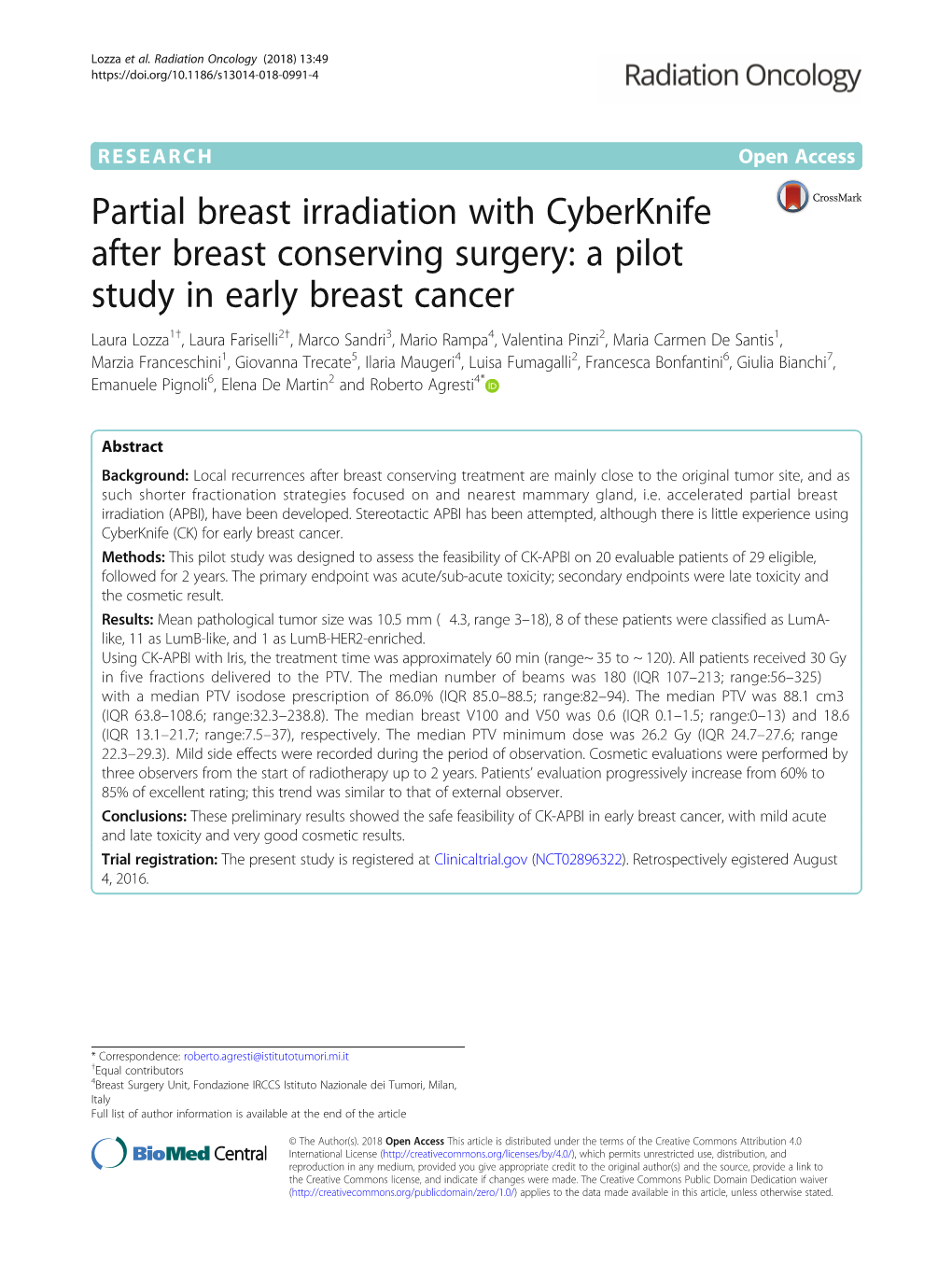 A Pilot Study in Early Breast Cancer