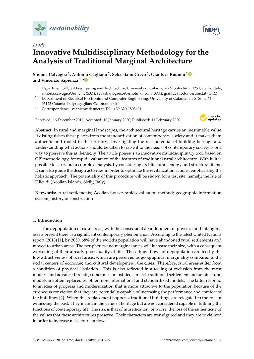 Innovative Multidisciplinary Methodology for the Analysis of Traditional Marginal Architecture