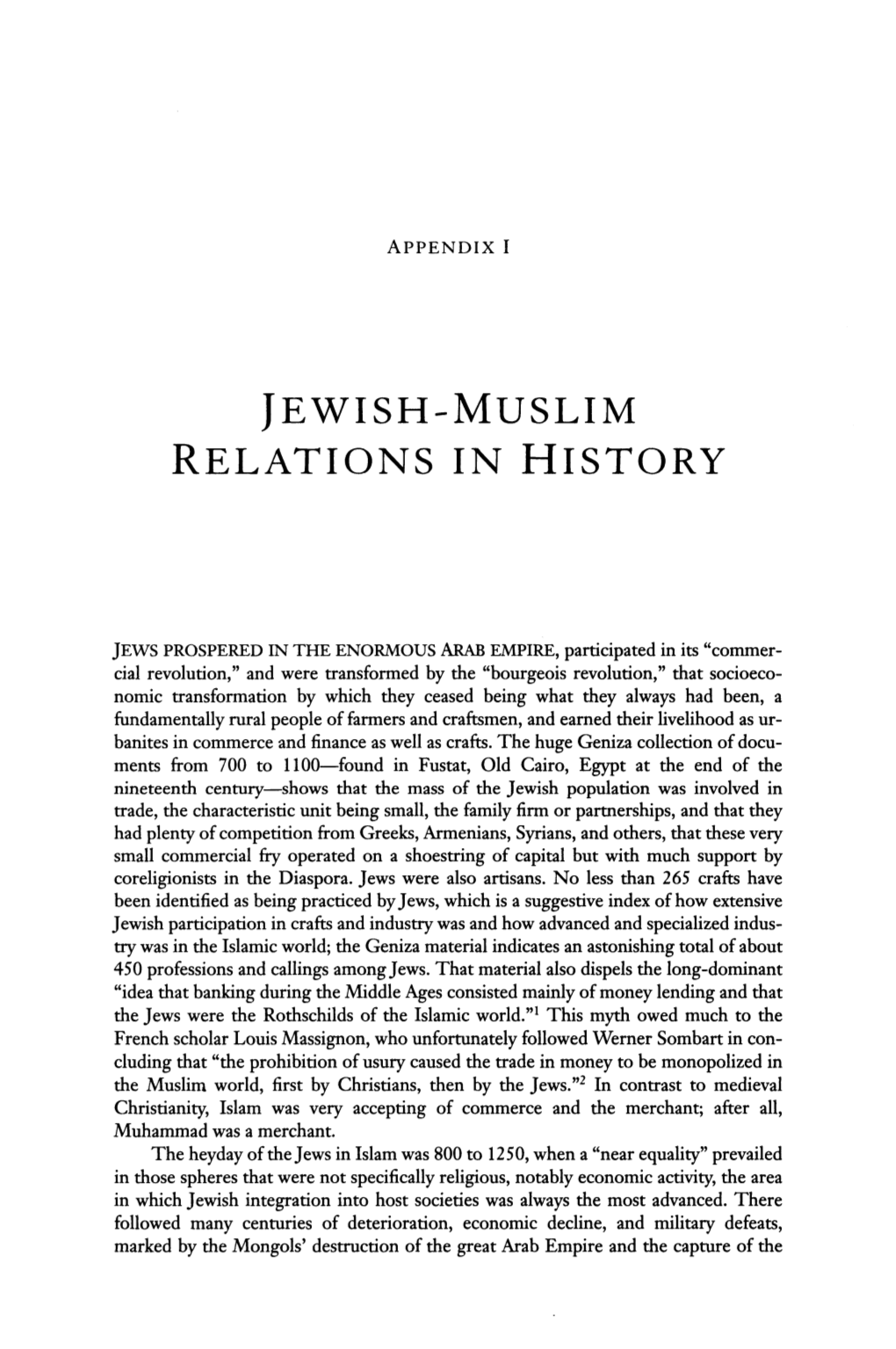 Jewish-Muslim Relations in History