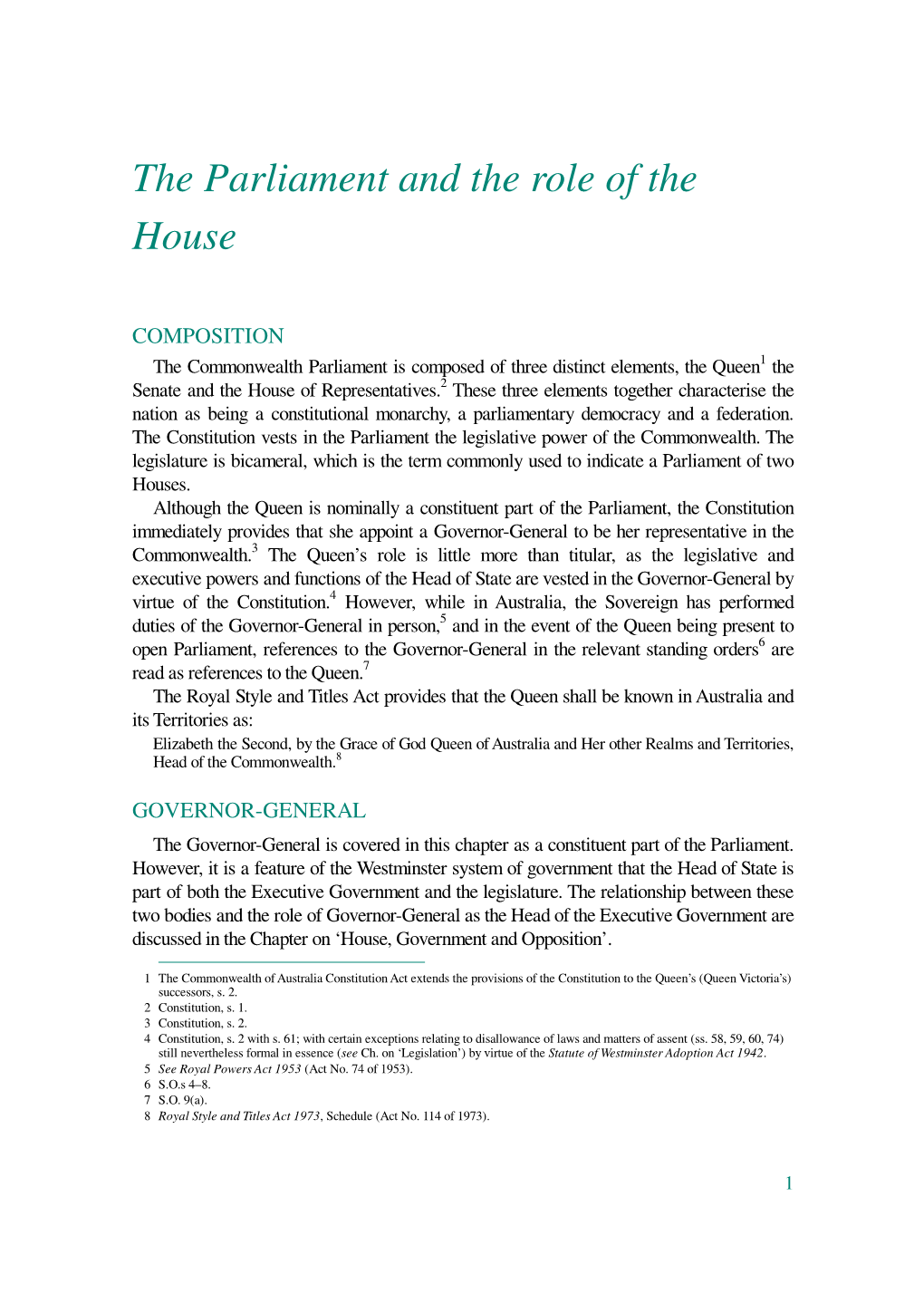 House of Representatives Practice, 5Th Edition