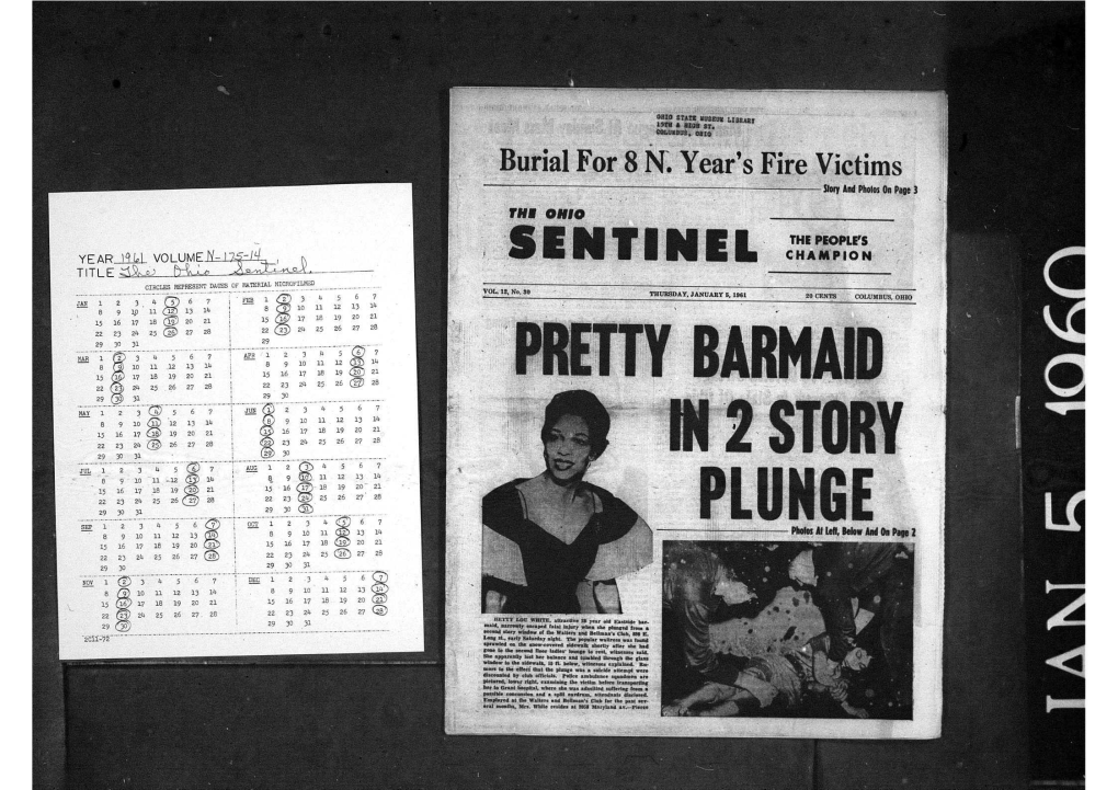 Burial for 8 N. Year's Fire Victims ——— - Story and Photos OR Page 3 the OHIO the PEOPLE's CHAMPION YEAR____L__L V0LUMEJ___-1J 5__Ii