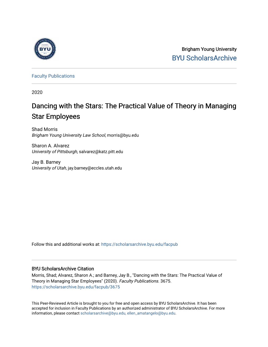 Dancing with the Stars: the Practical Value of Theory in Managing Star Employees
