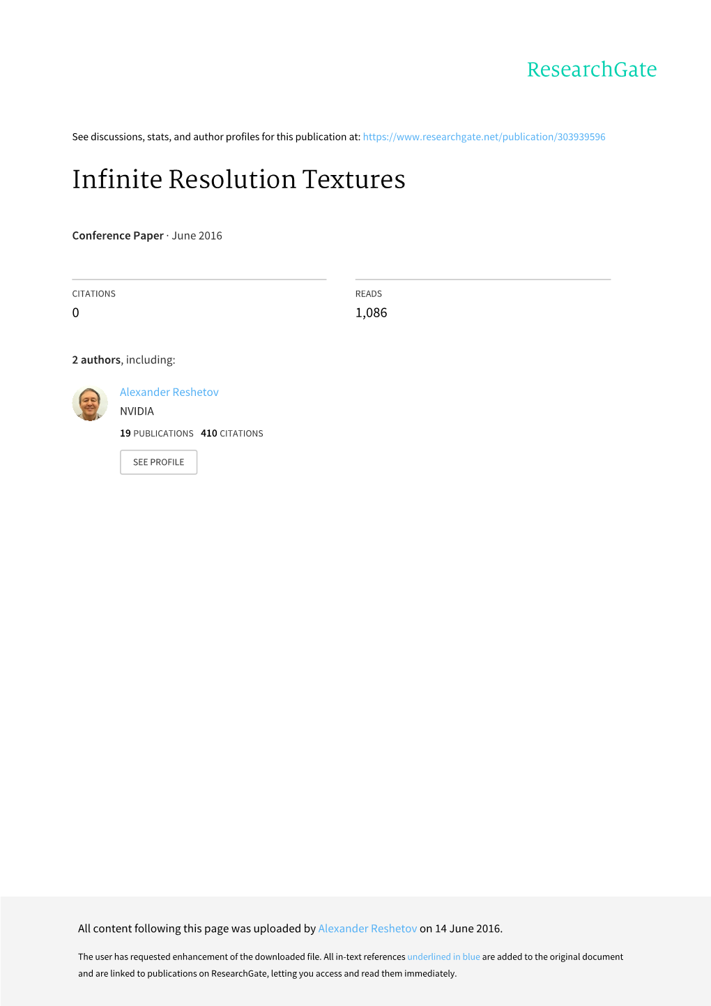 Infinite Resolution Textures