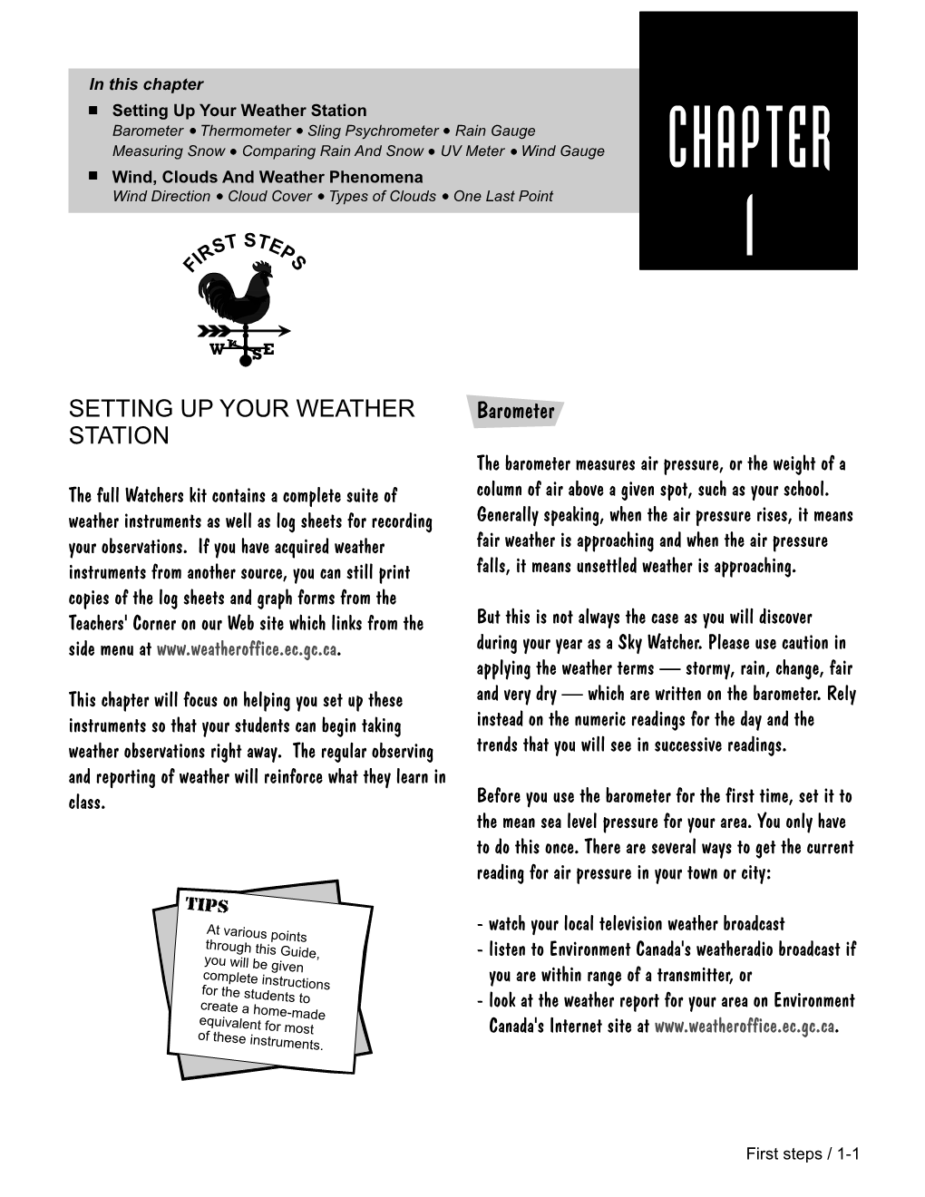 Barometer SETTING up YOUR WEATHER STATION