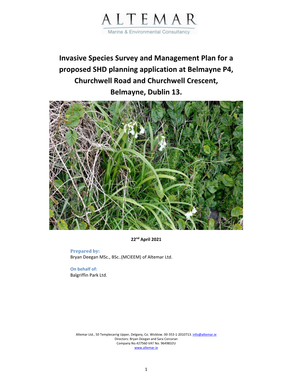 Invasive Species Survey and Management Plan.Pdf