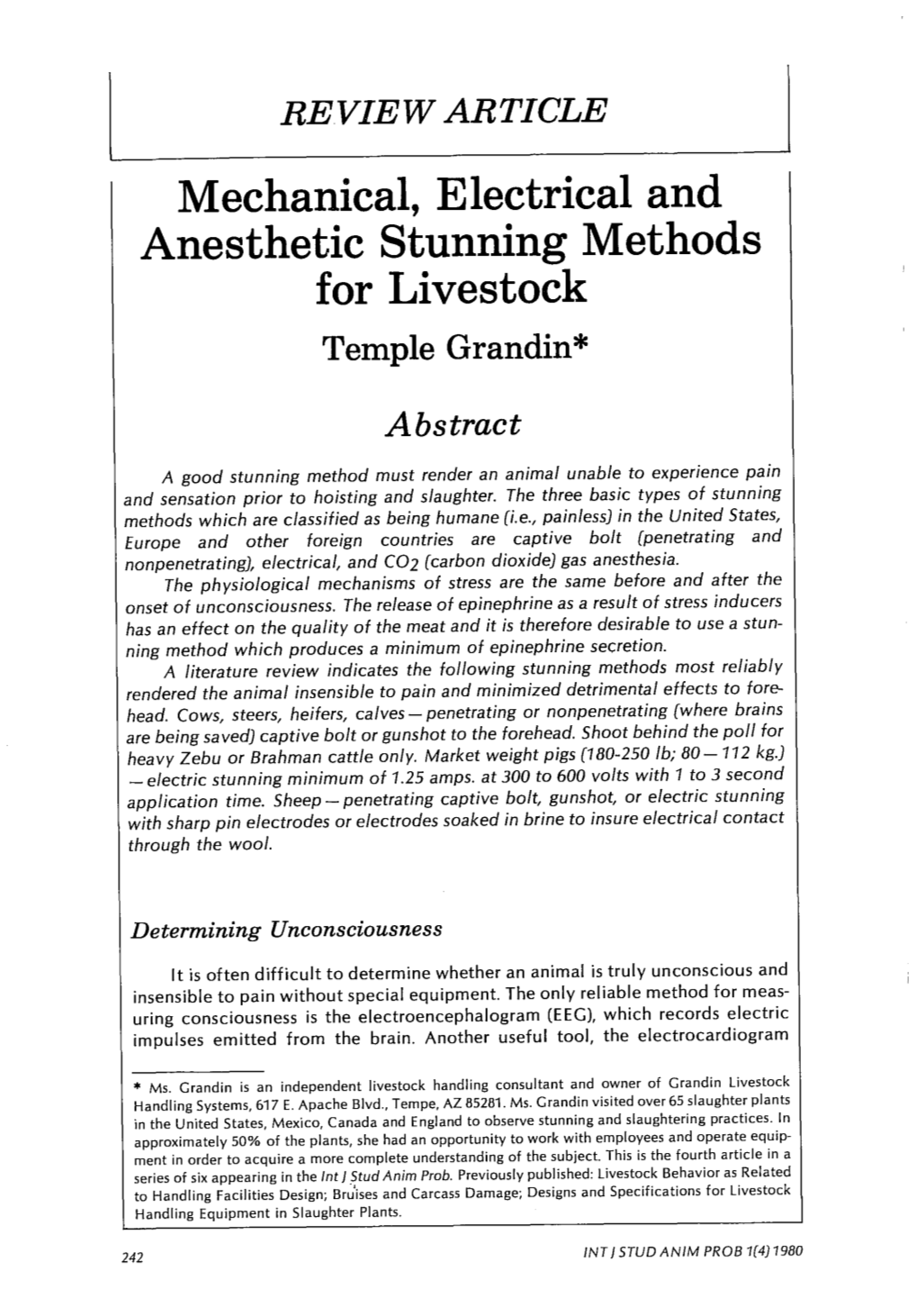 Mechanical Electrical and Anesthetic Stunning Methods for Livestock.Pdf