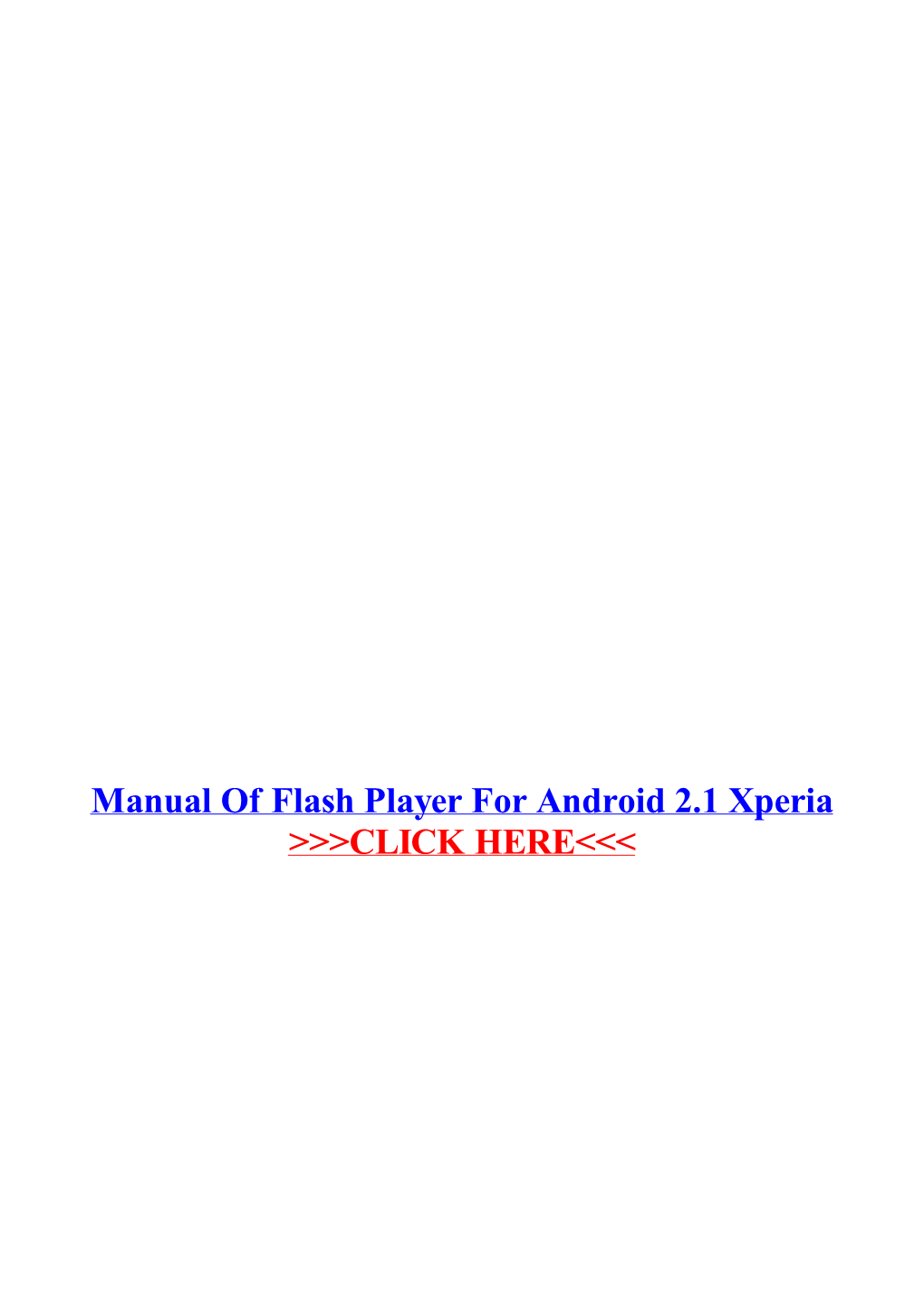 Manual of Flash Player for Android 2.1 Xperia.Pdf