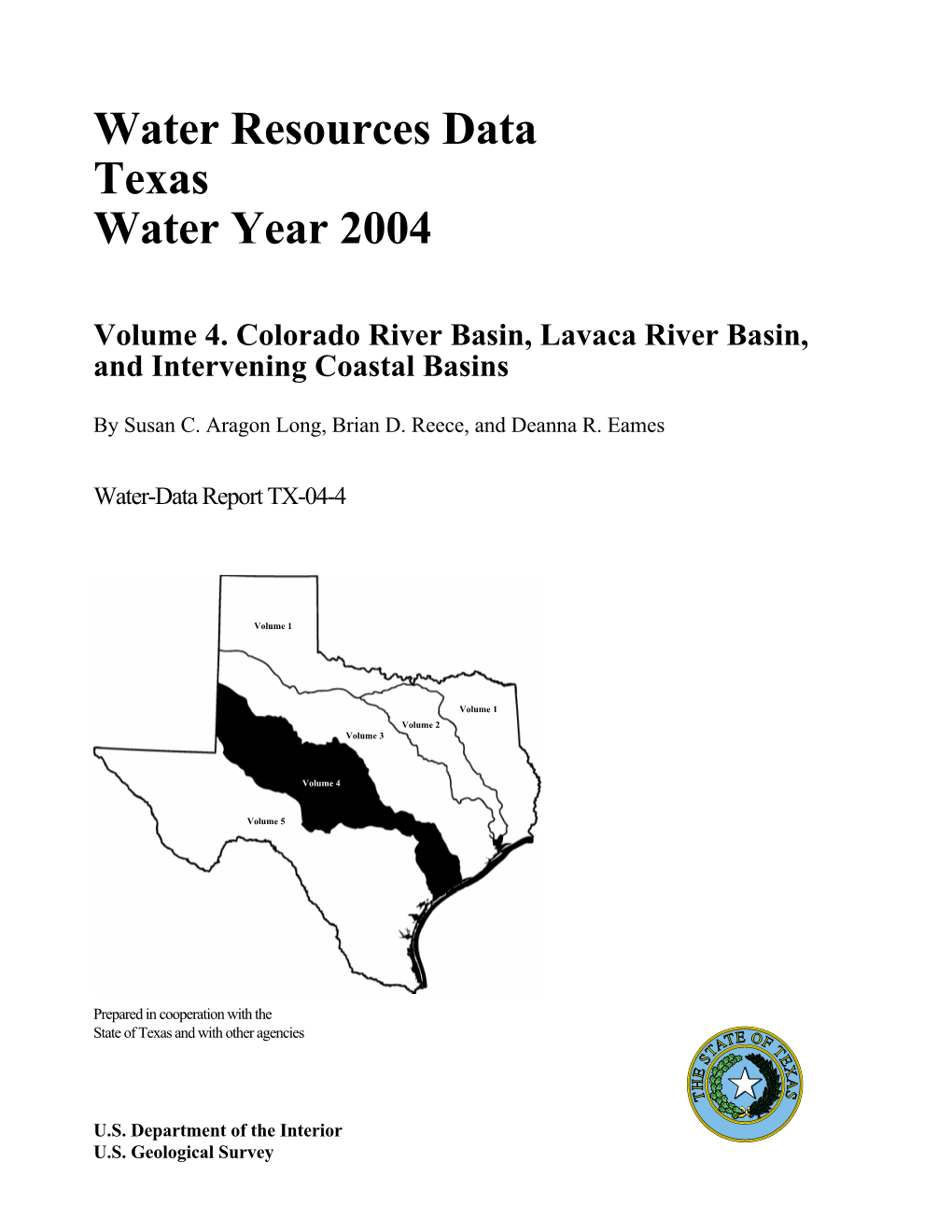 Water Resources Data Texas Water Year 2004