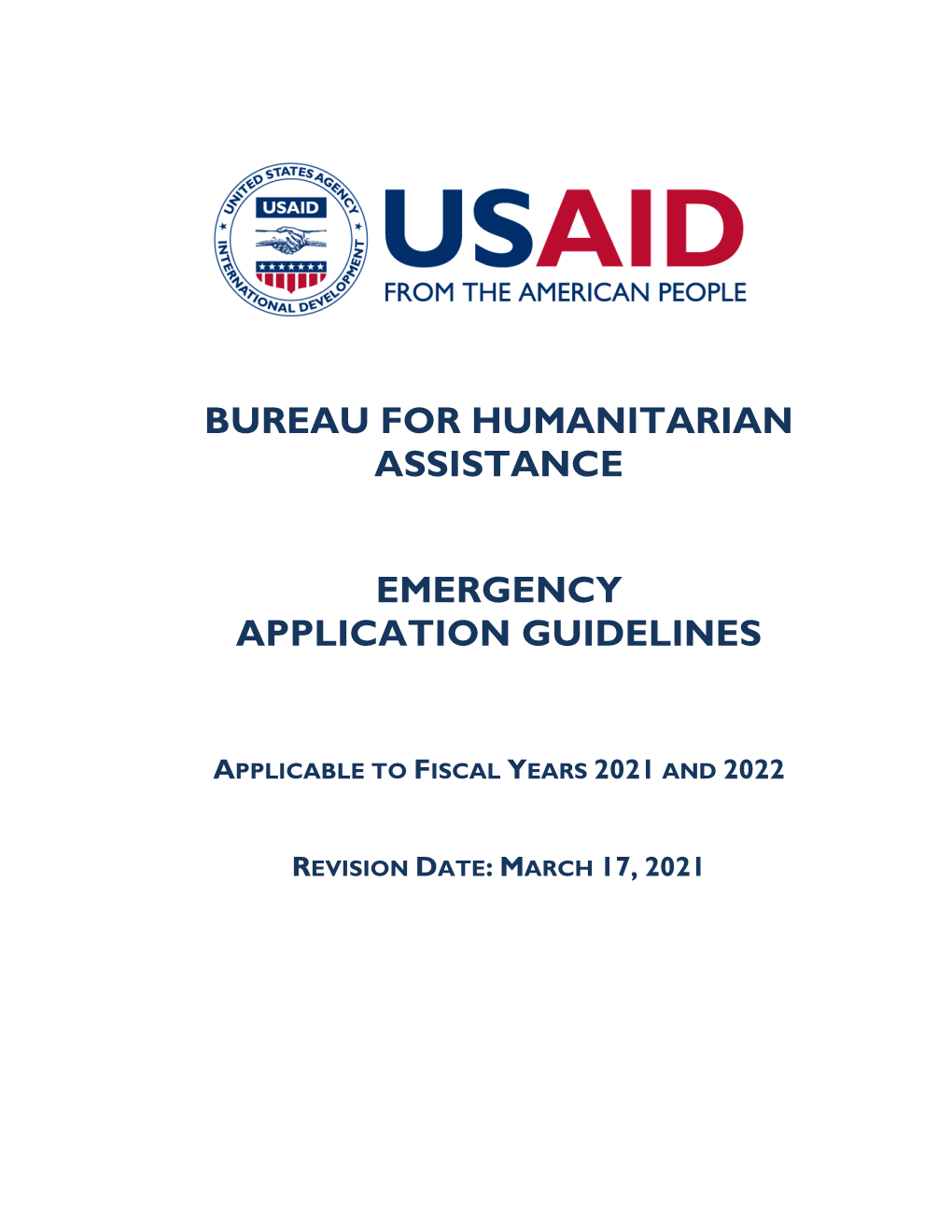 (BHA) Emergency Application Guidelines