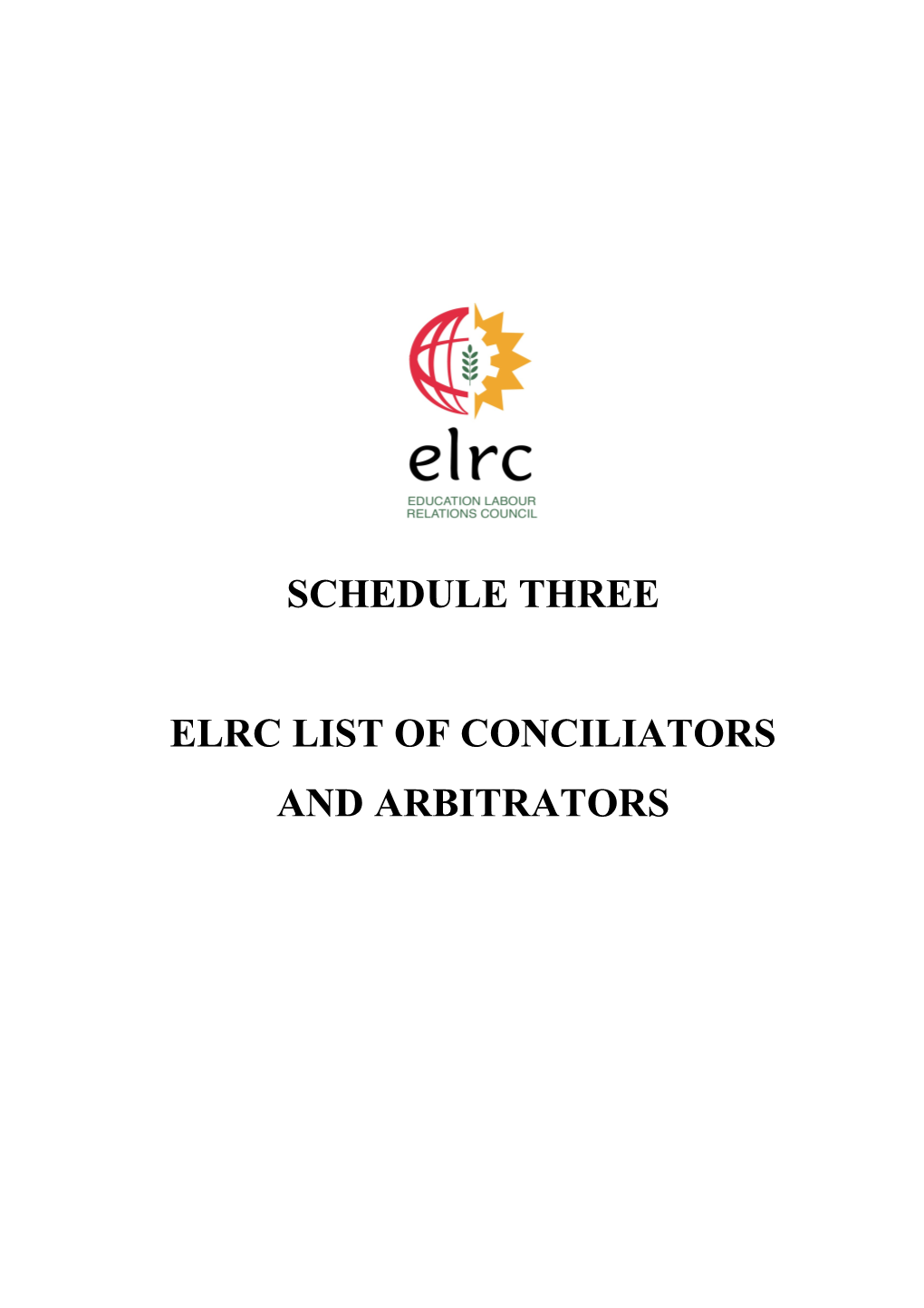 Elrc List of Conciliators and Arbitrators