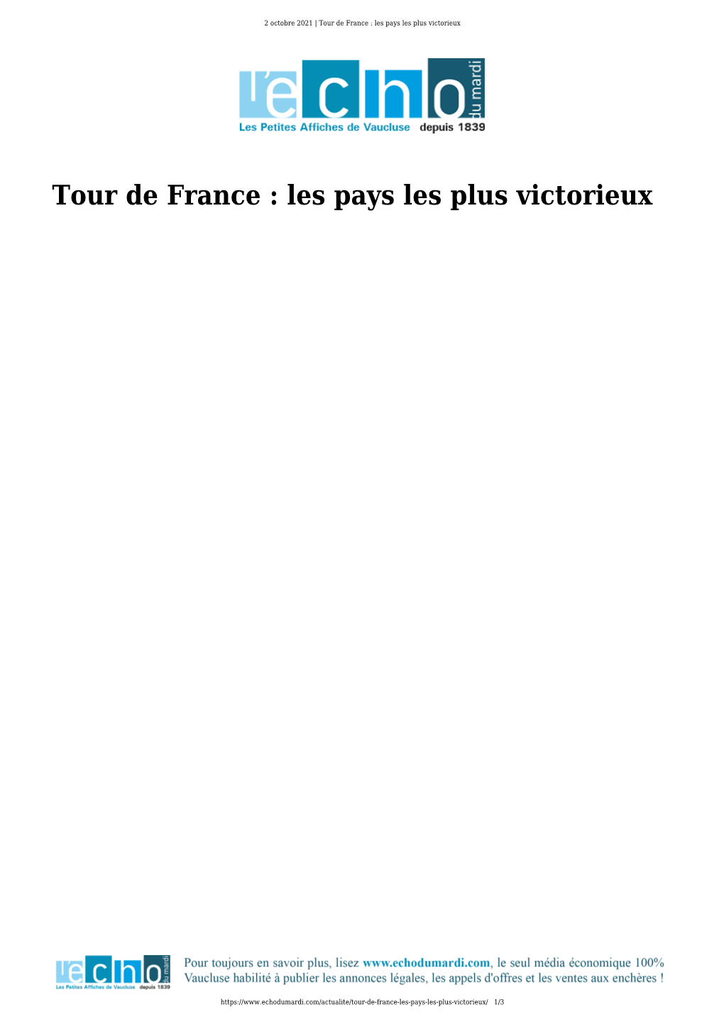 Tour De France : Les Pays Les Plus Victorieux