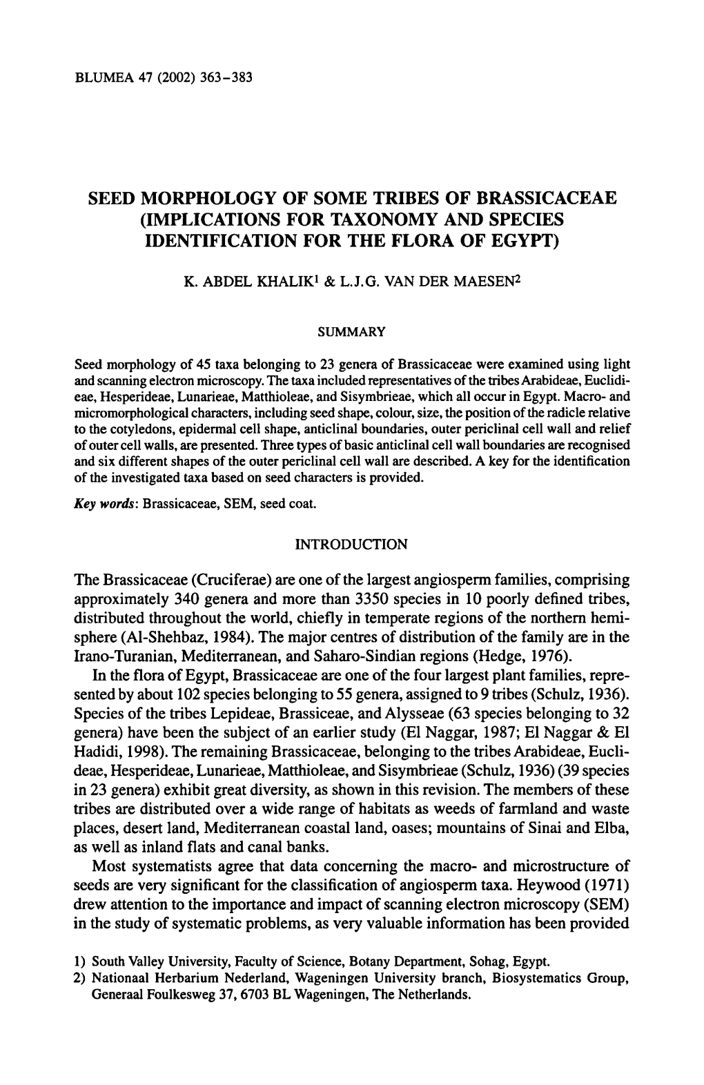 Angiosperm Taxa. Heywood (1971)