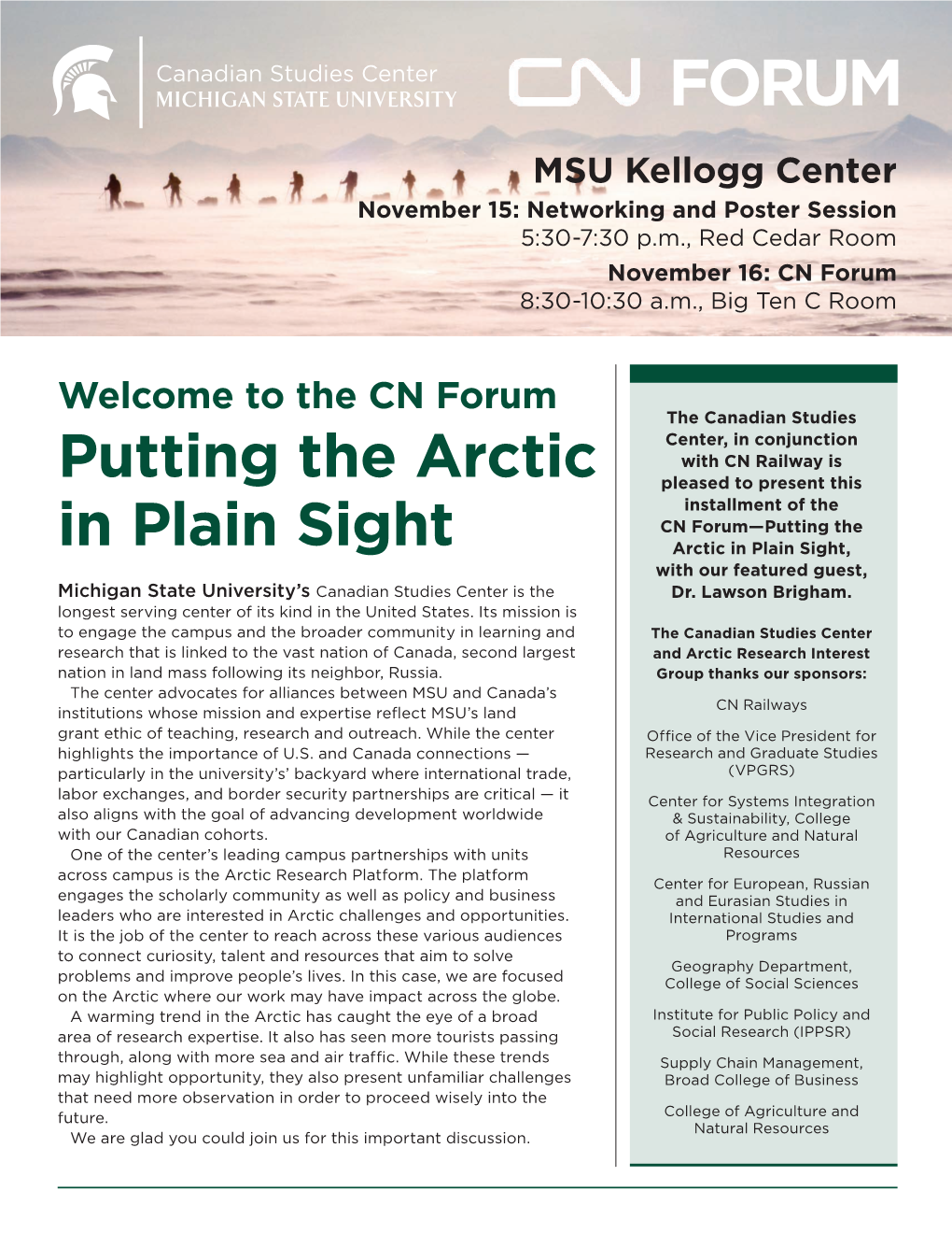 Putting the Arctic in Plain Sight Agenda