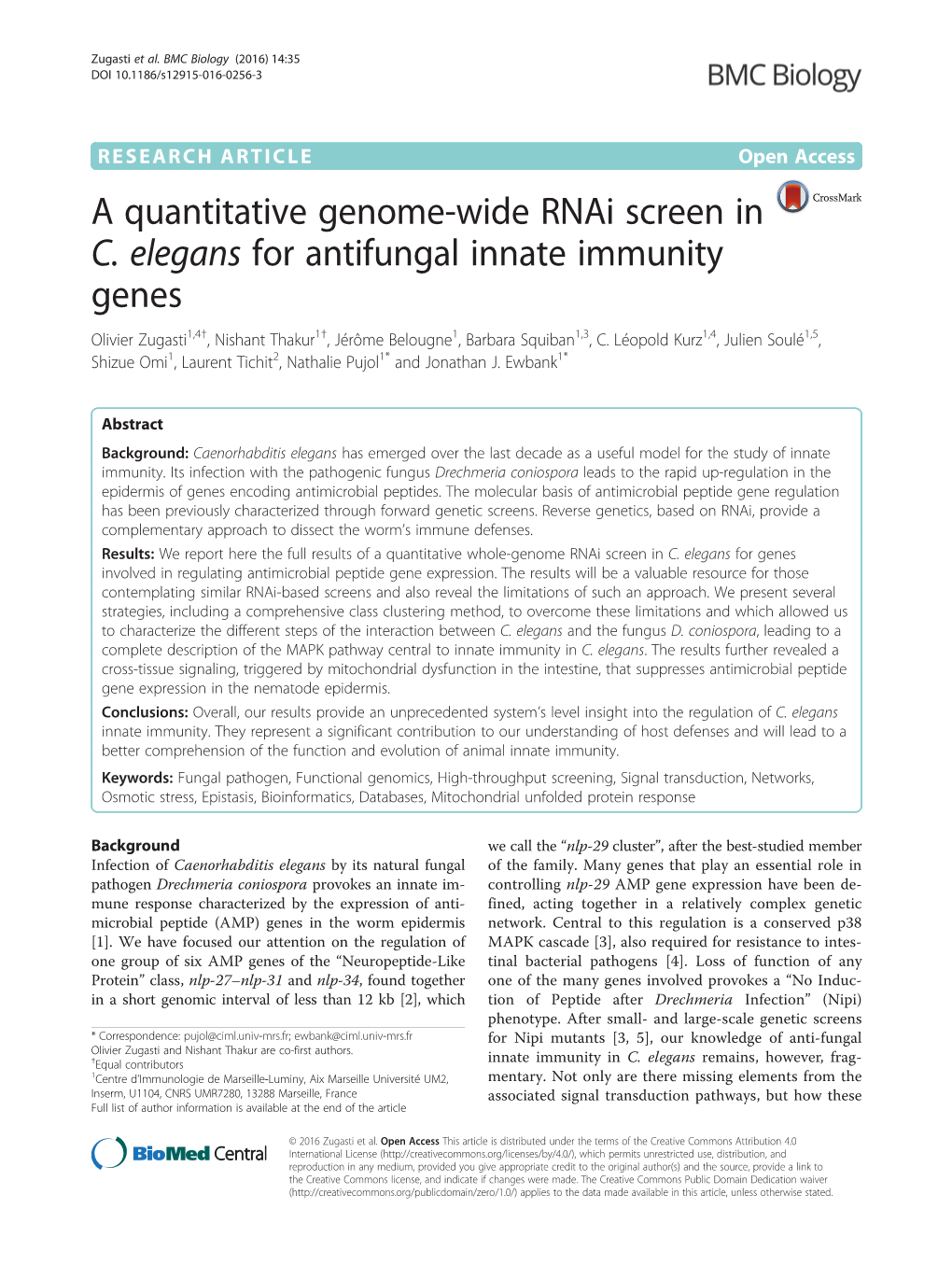 A Quantitative Genome-Wide Rnai Screen in C. Elegans for Antifungal