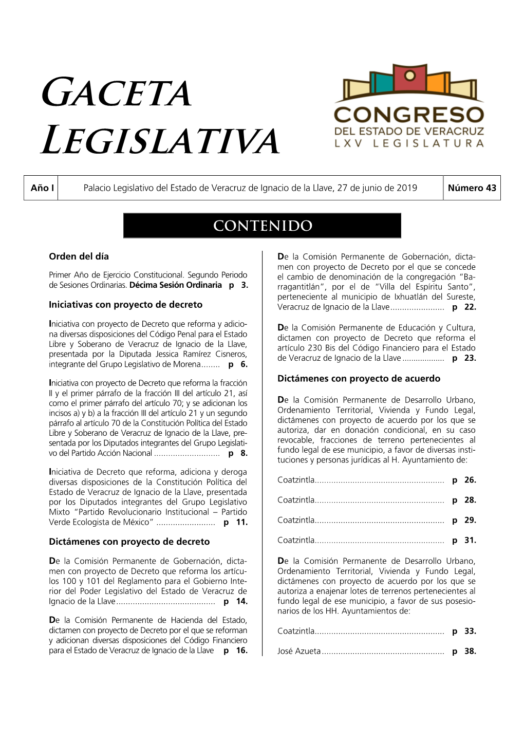 Gaceta Legislativa