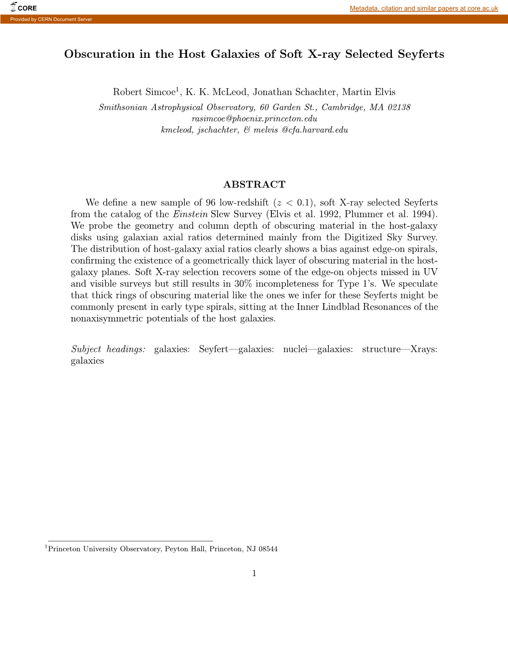 Obscuration in the Host Galaxies of Soft X-Ray Selected Seyferts