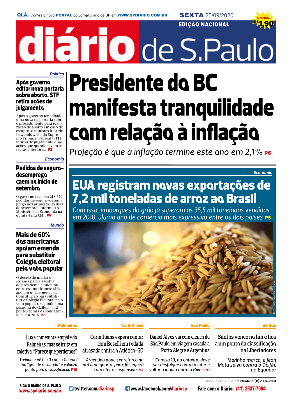 Presidente Do BC Manifesta Tranquilidade Com Relação À Inflação Projeção É Que a Inflação Termine Este Ano Em 2,1%