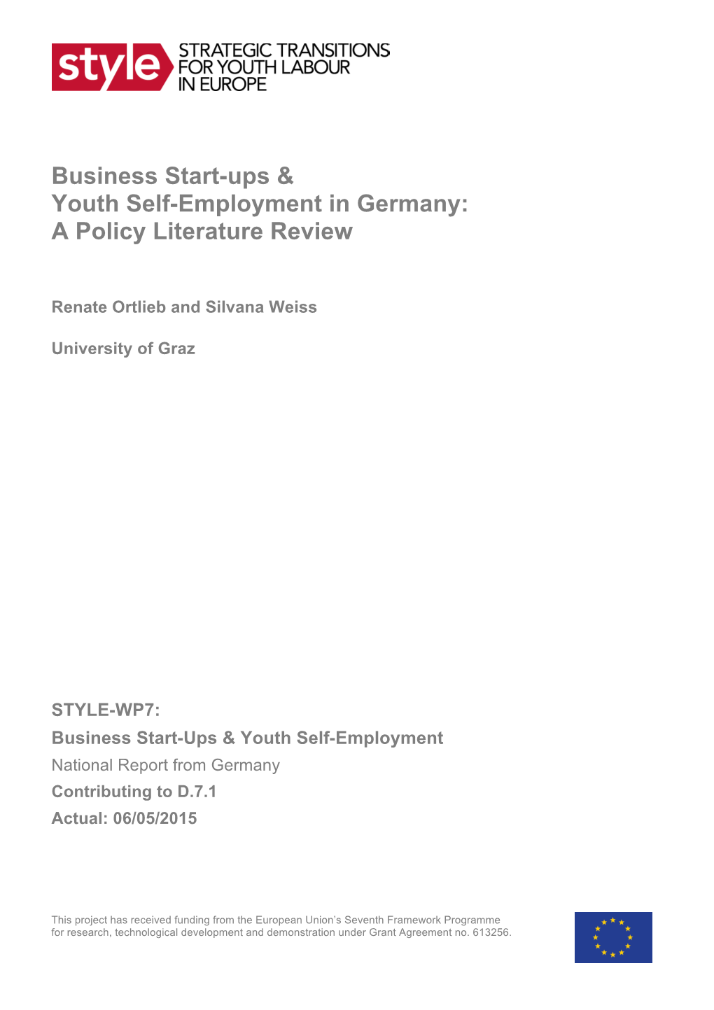 Business Start-Ups & Youth Self-Employment in Germany